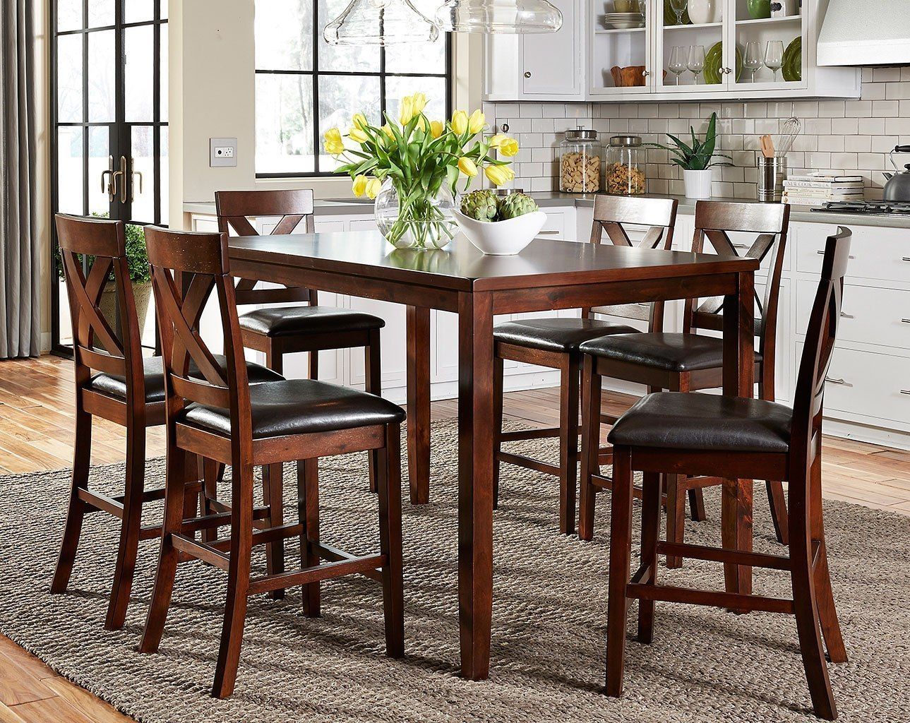 Debby Small Space 3 Piece Dining Sets With Regard To Most Current Thornton 7 Piece Counter Height Dining Setliberty Furniture (View 8 of 20)