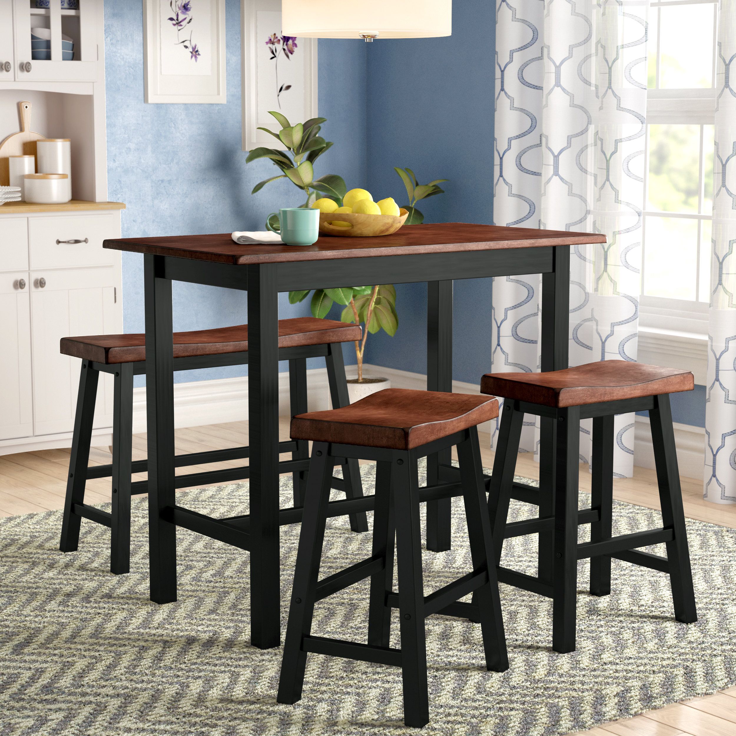 Famous Berrios 3 Piece Counter Height Dining Sets Regarding Red Barrel Studio Winsted 4 Piece Counter Height Dining Set (Photo 15 of 20)