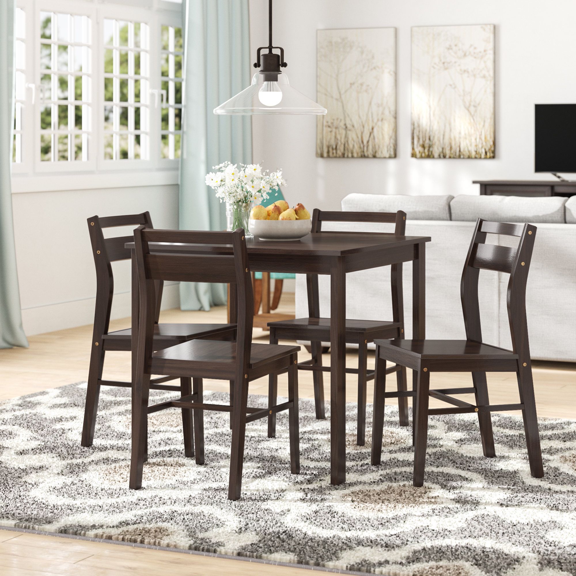 Famous Tejeda 5 Piece Dining Sets With Regard To Winston Porter Hersom 5 Piece Dining Set (View 16 of 20)