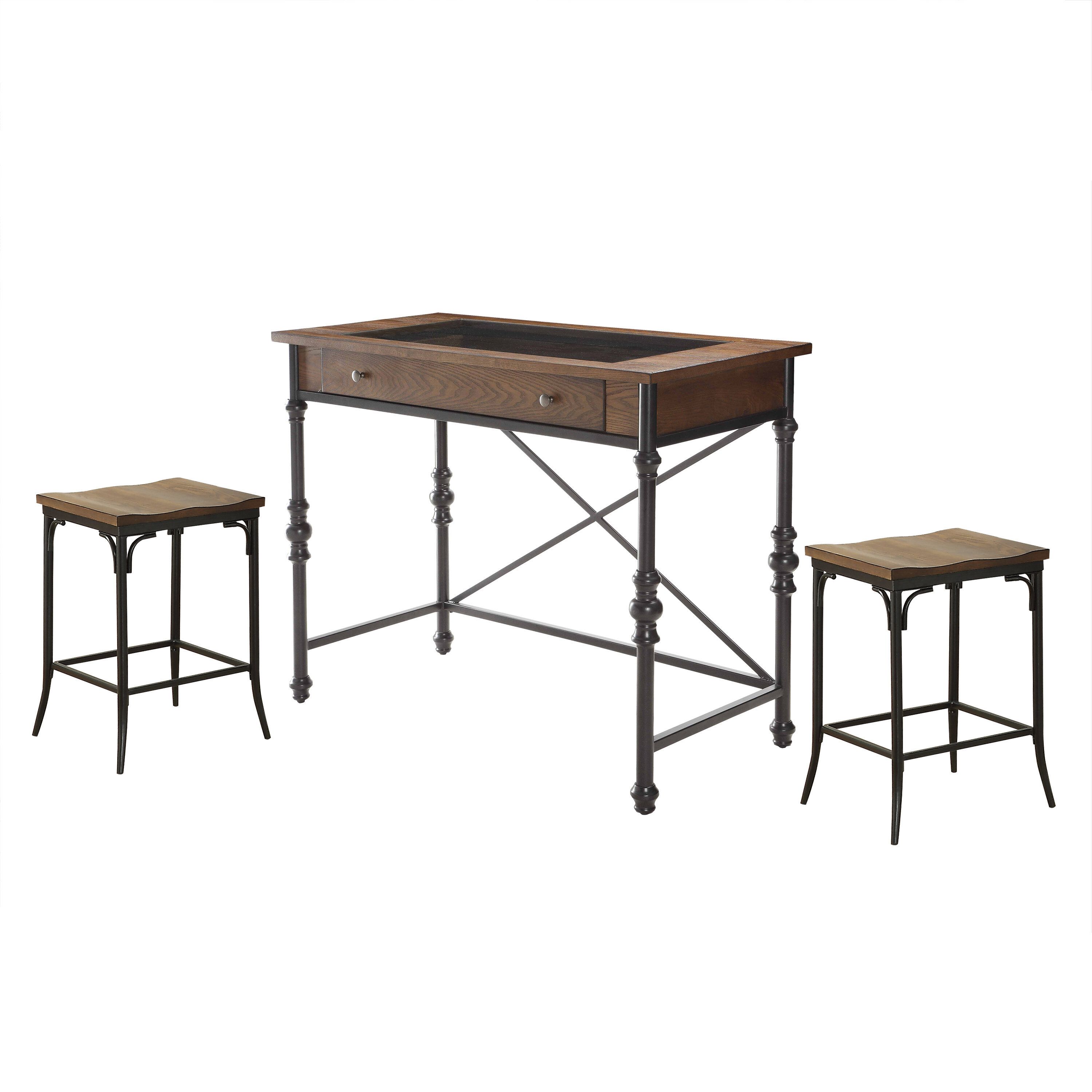Fashionable Maloney 3 Piece Breakfast Nook Dining Sets Within Gracie Oaks Manriquez 3 Piece Pub Table Set (View 18 of 20)