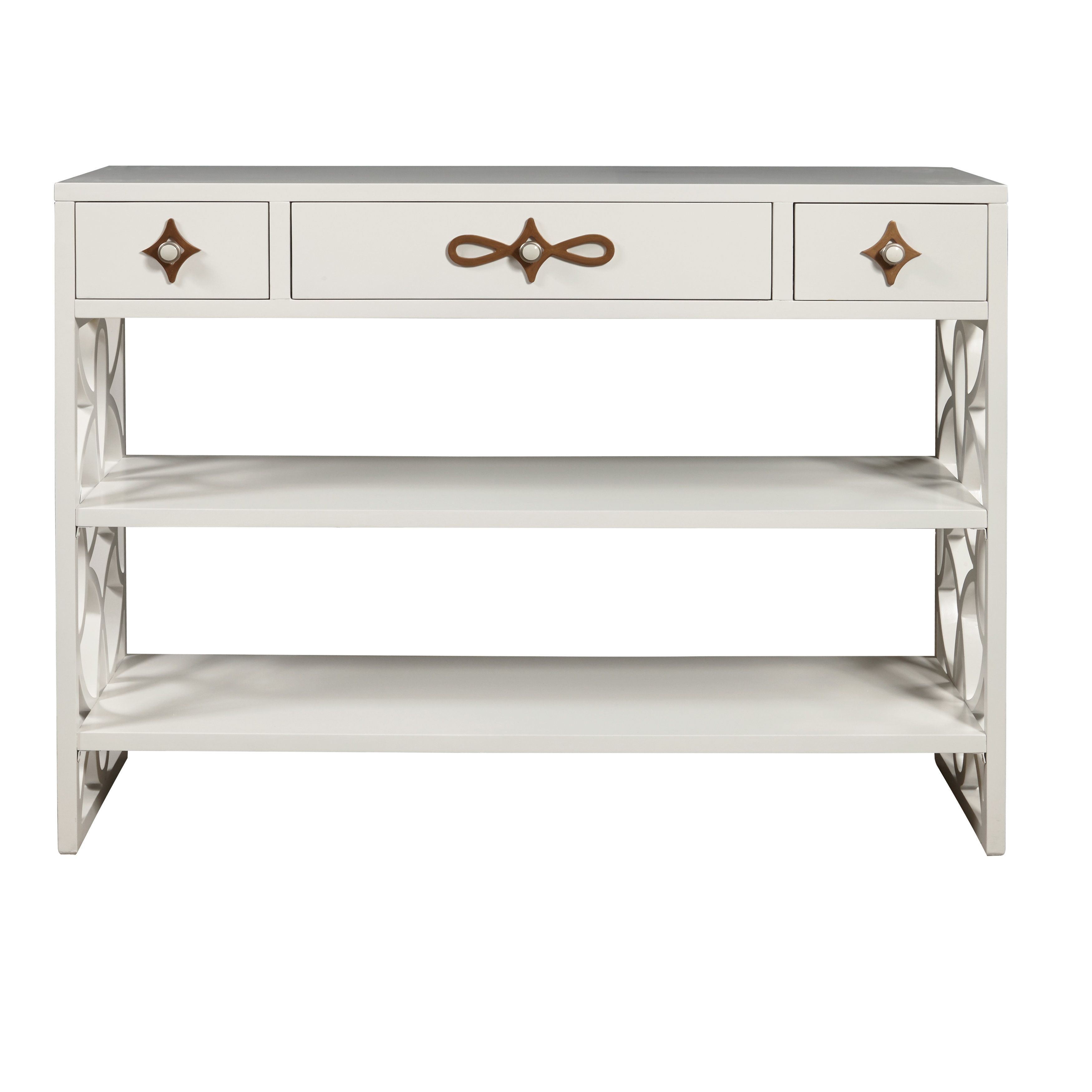 Favorite Partin 3 Piece Dining Sets With Regard To Partin Modern White Three Drawer With Contrasting Overlays Console (Photo 13 of 20)