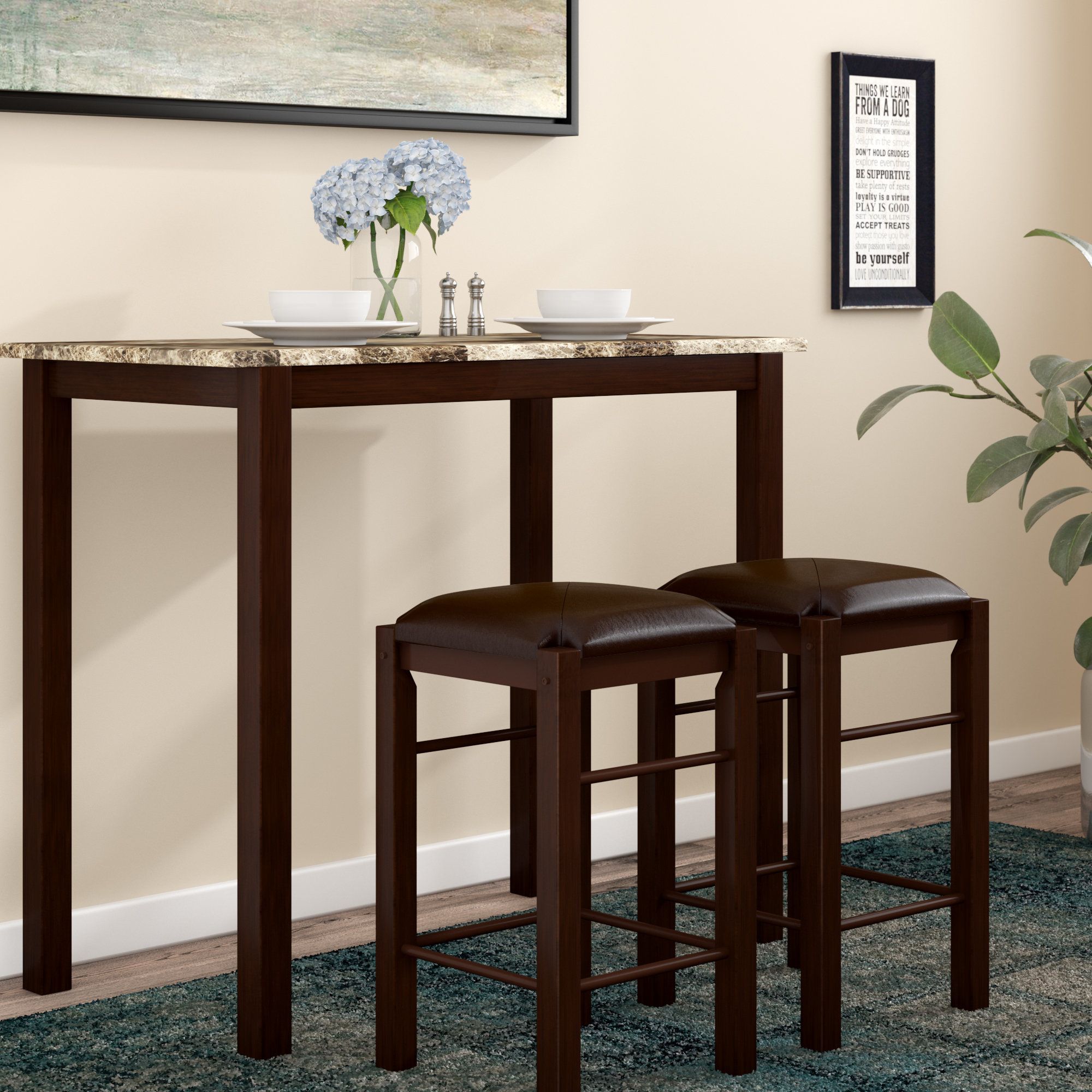 Favorite Winston Porter Penelope 3 Piece Counter Height Wood Dining Set For Tenney 3 Piece Counter Height Dining Sets (View 4 of 20)