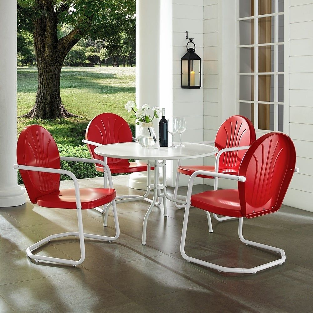 Find Great Outdoor Seating & Dining Deals For 2020 Bate Red Retro 3 Piece Dining Sets (View 6 of 20)