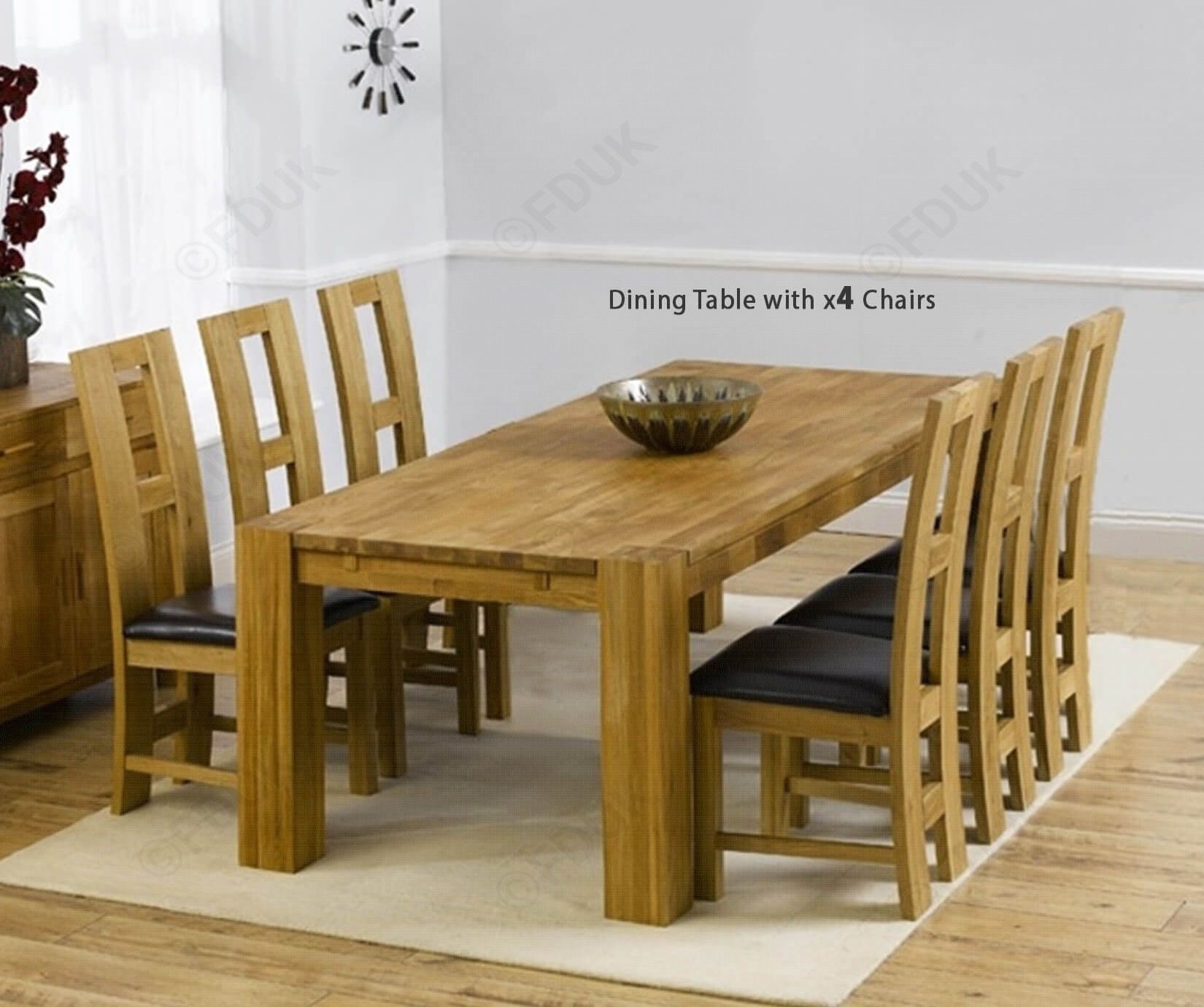 John 4 Piece Dining Sets Within Preferred Mark Harris Madrid Solid Oak Dining Set – 200cm Rectangular (Photo 5 of 20)