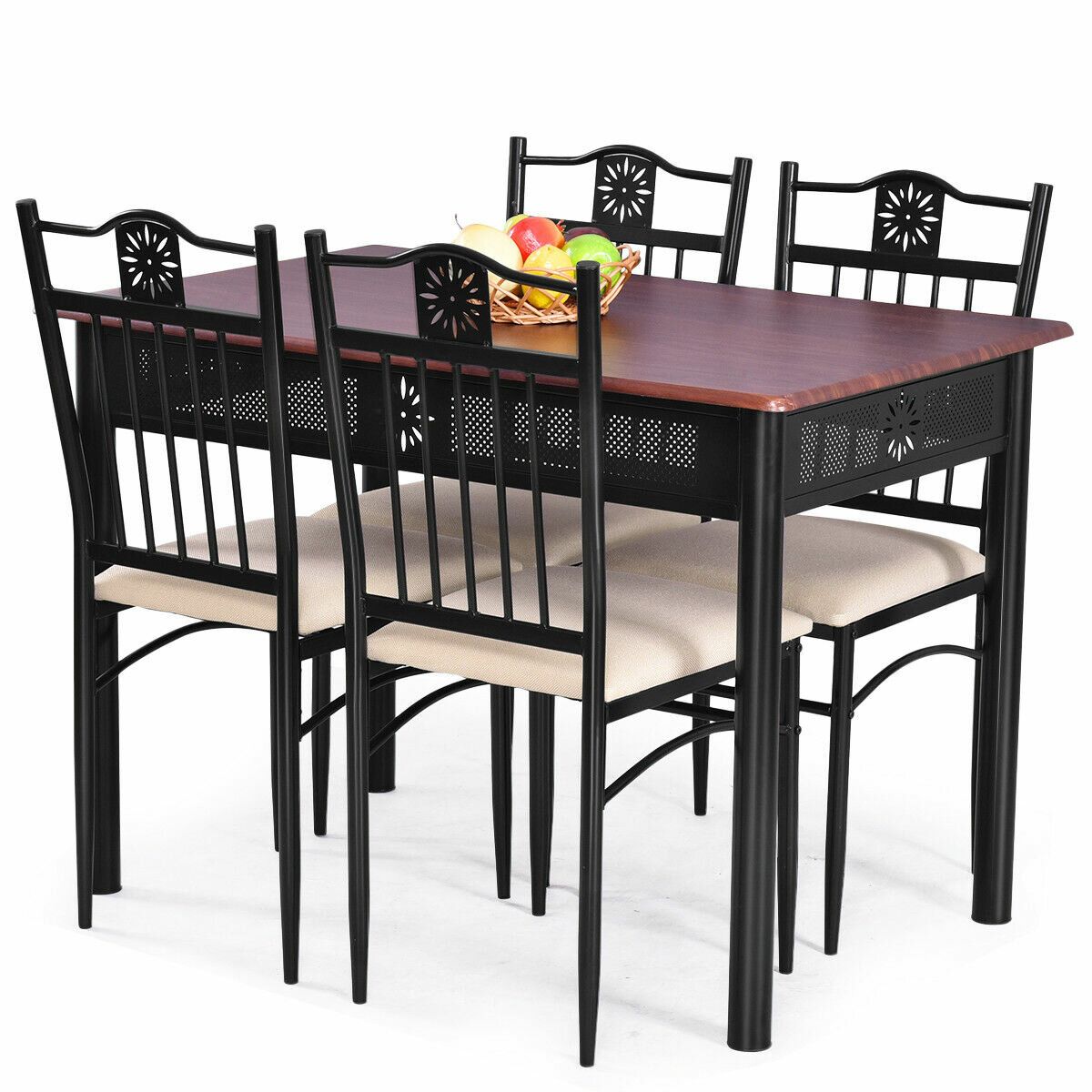 Miskell 3 Piece Dining Sets In Newest Winston Porter Ganya 5 Piece Dining Set & Reviews (View 10 of 20)
