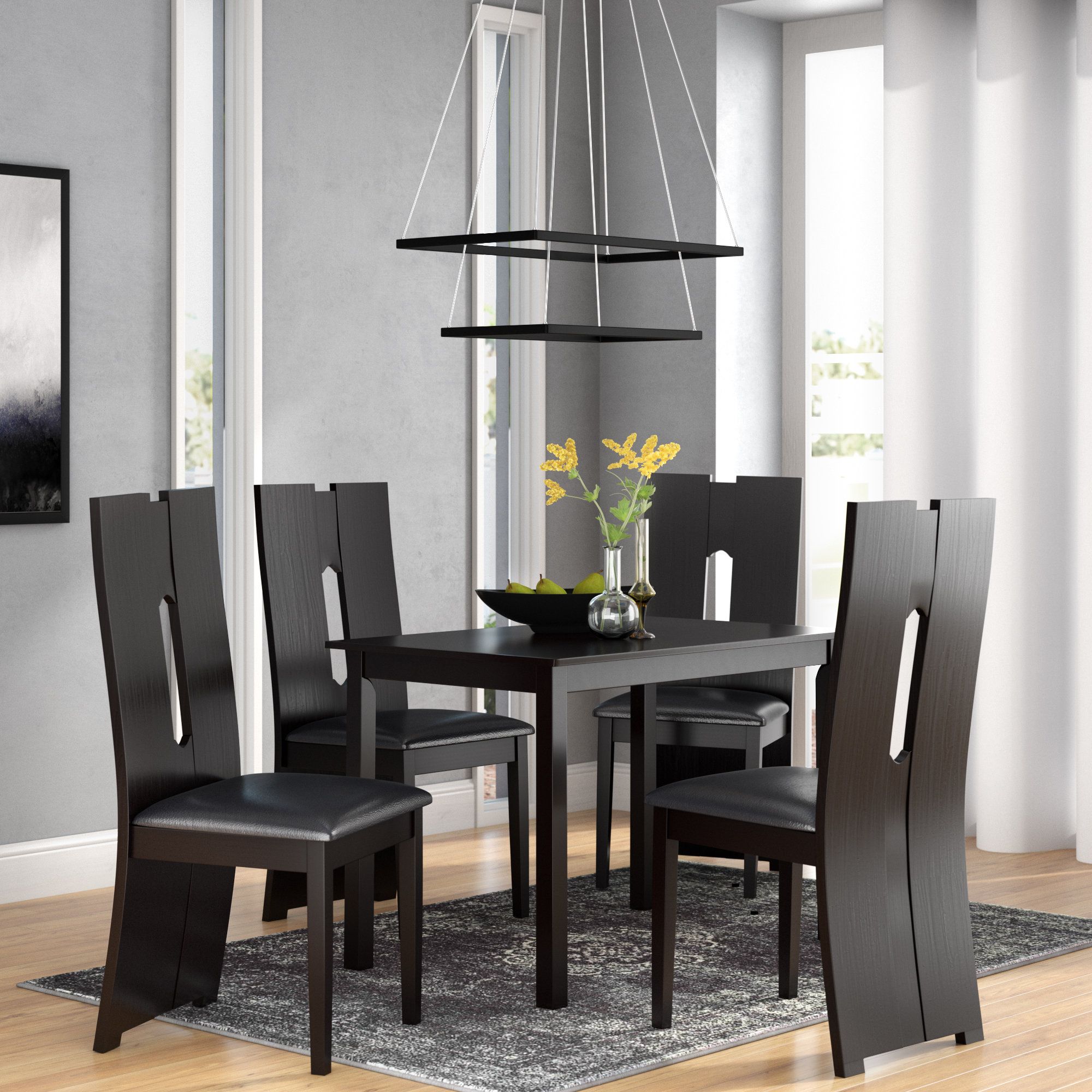 Most Current Orren Ellis Onsted Modern And Contemporary 5 Piece Breakfast Nook With Regard To Maynard 5 Piece Dining Sets (View 11 of 20)