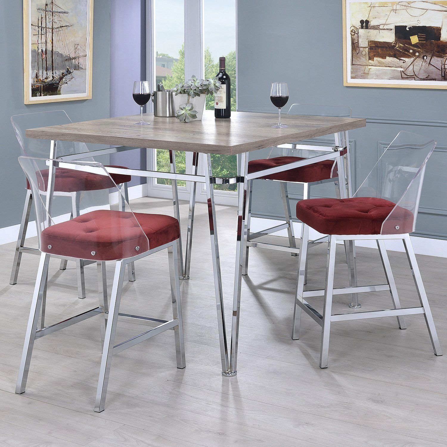 Most Up To Date Latitude Run Arkins 5 Piece Counter Height Dining Set (Photo 1 of 20)
