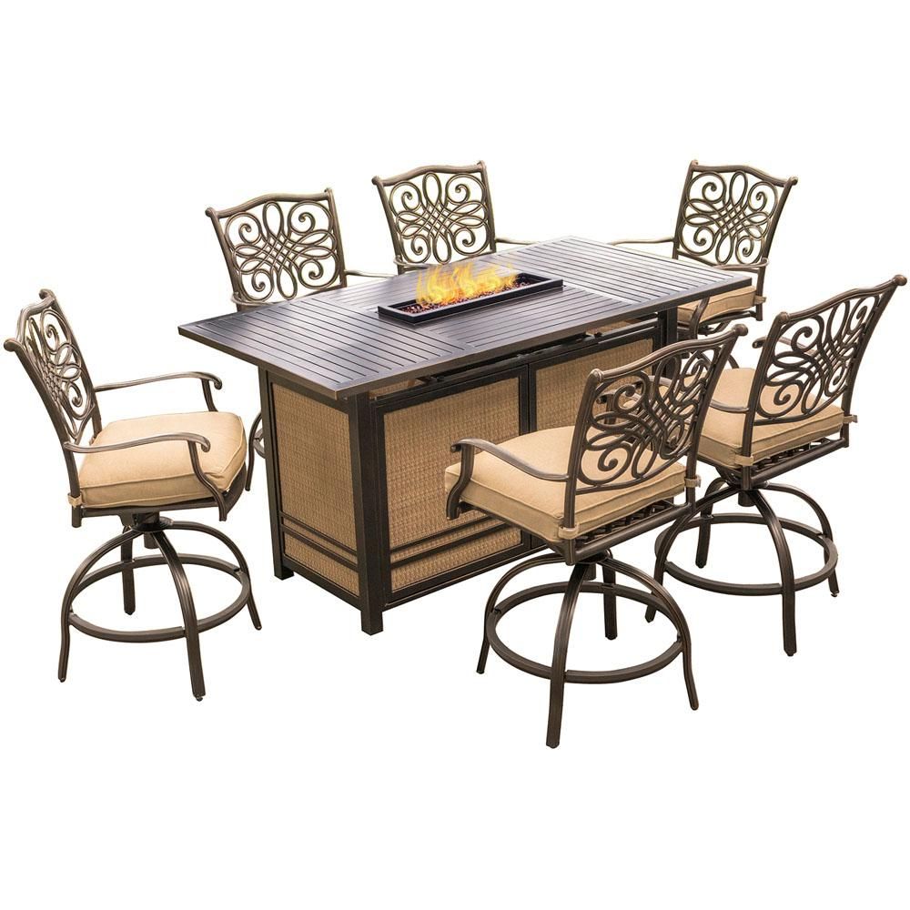 Newest Bate Red Retro 3 Piece Dining Sets With Regard To Bar Height – Patio Dining Sets – Patio Dining Furniture – The Home Depot (View 17 of 20)