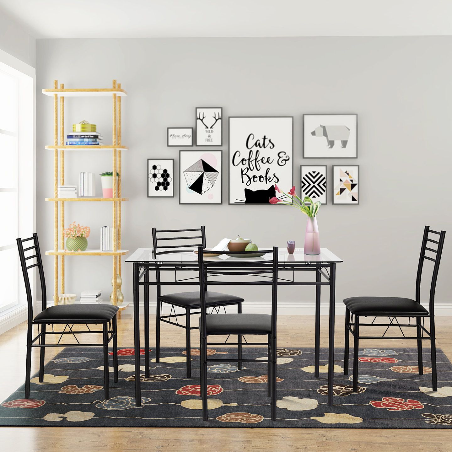 Newest Yedinak 5 Piece Solid Wood Dining Sets With Winston Porter Taulbee 5 Piece Dining Set (Photo 10 of 20)