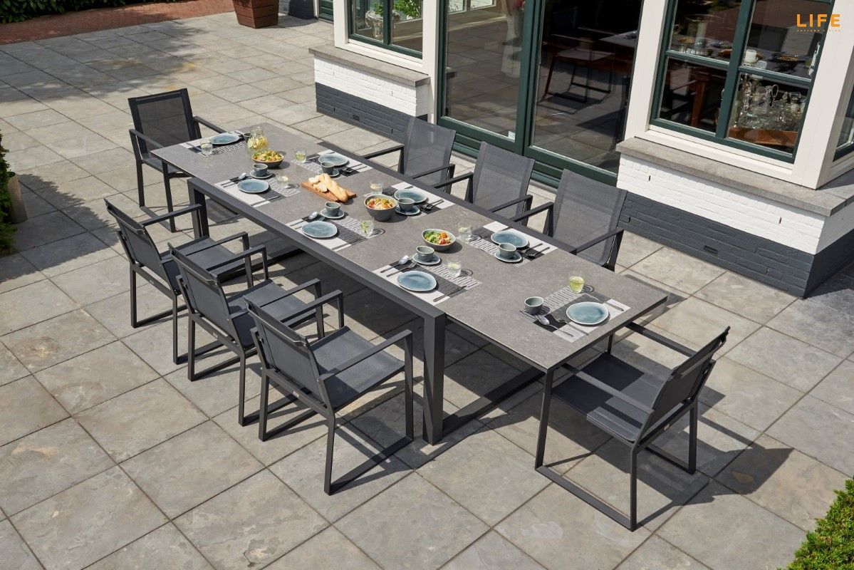 Osterman 6 Piece Extendable Dining Sets (set Of 6) Intended For Famous Primavera Dining Extendable Lava – Life Outdoor Living (View 10 of 20)