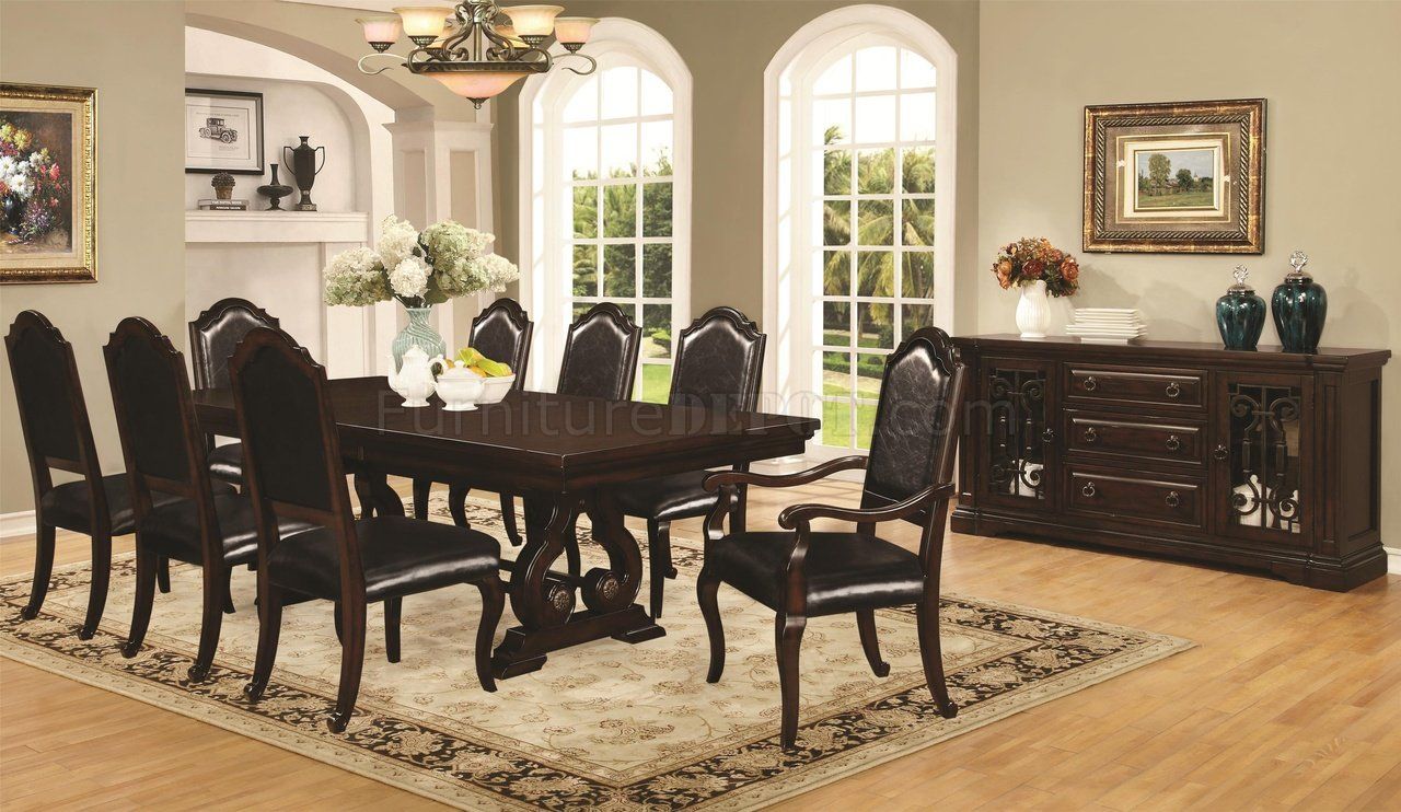 Preferred Bedford 105601 Dining Table In Mahoganycoaster W/options Intended For Bedfo 3 Piece Dining Sets (View 17 of 20)
