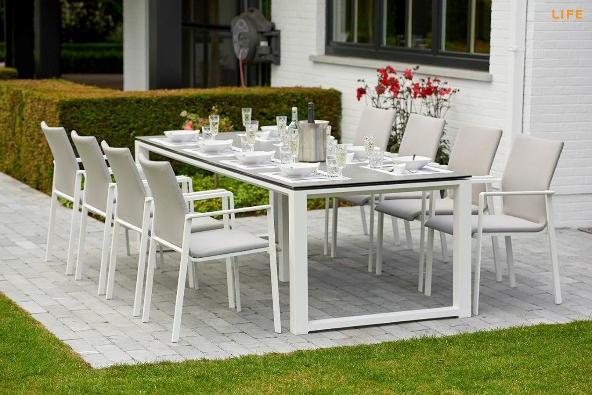Primavera Dining White – Life Outdoor Living With Regard To Best And Newest Osterman 6 Piece Extendable Dining Sets (set Of 6) (View 7 of 20)