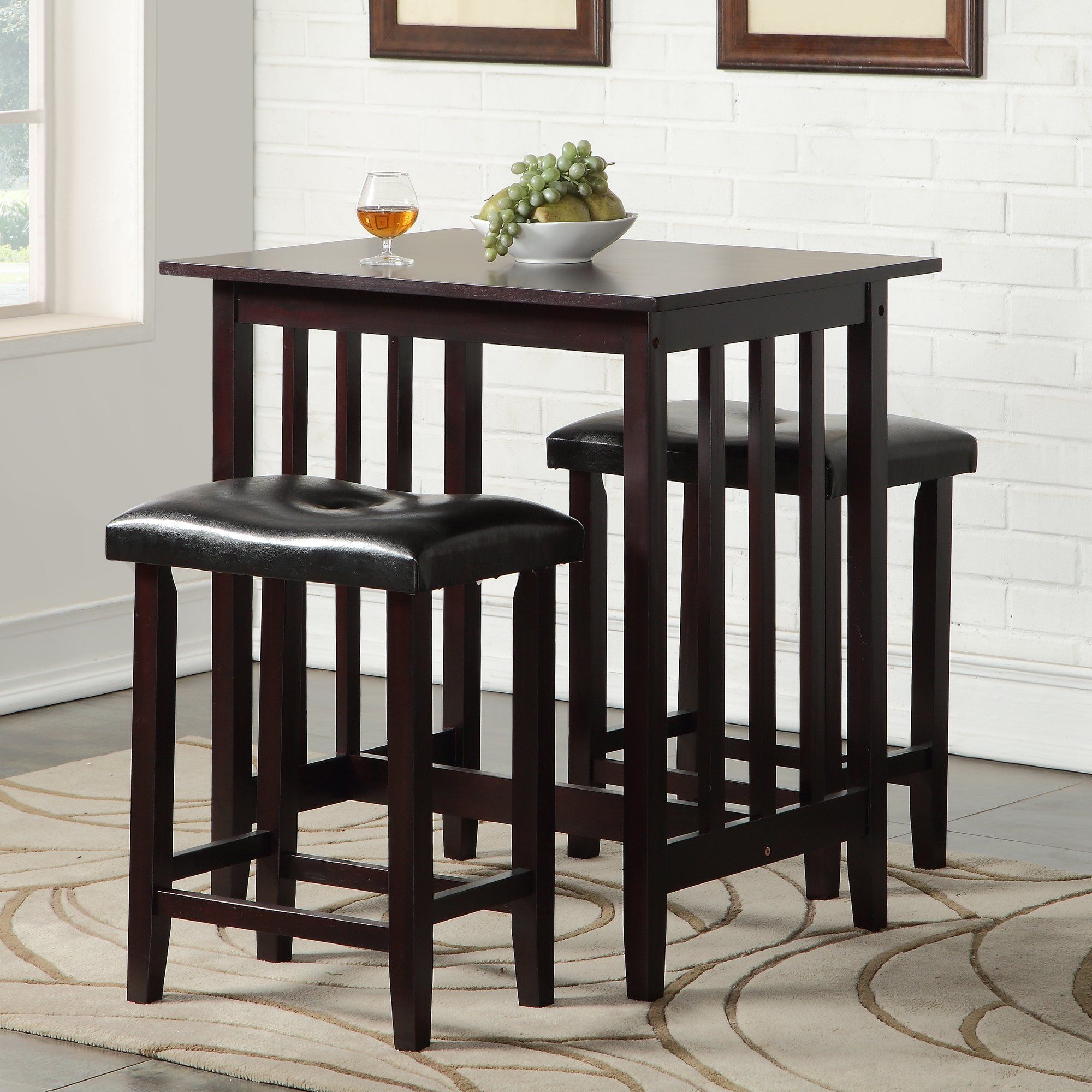 Richland 3 Piece Counter Height Pub Table Set (Photo 8 of 20)