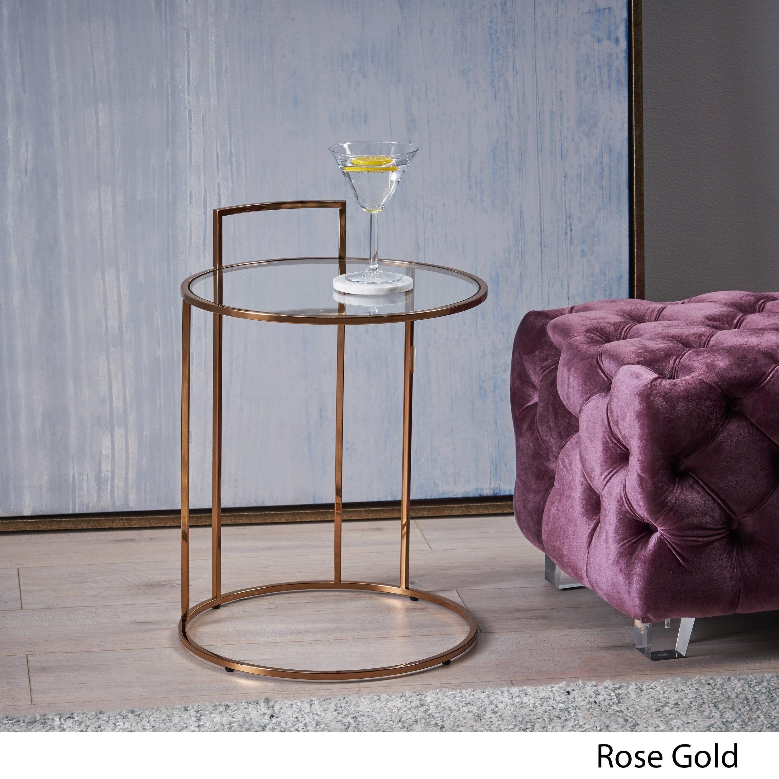 Shop Christopher Knight Home Isolde Glam Tempered Glass Side Table Within Well Known Isolde 3 Piece Dining Sets (View 18 of 20)