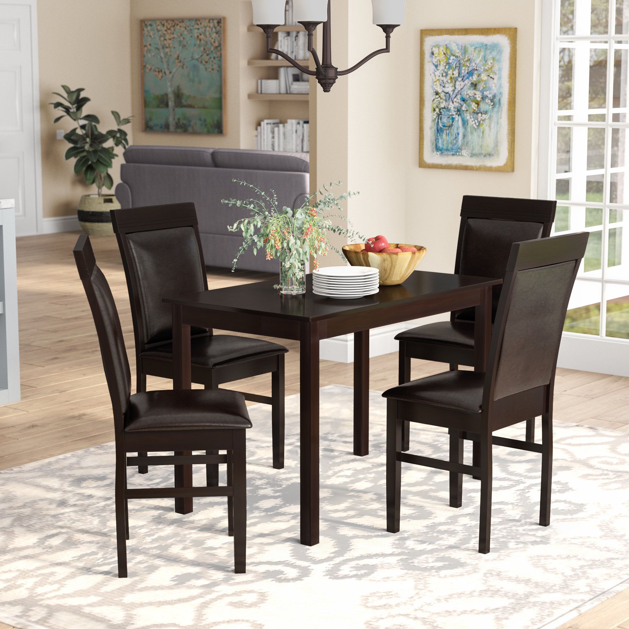 Trendy Red Barrel Studio Kisor Modern And Contemporary 5 Piece Breakfast Inside 5 Piece Breakfast Nook Dining Sets (View 3 of 20)