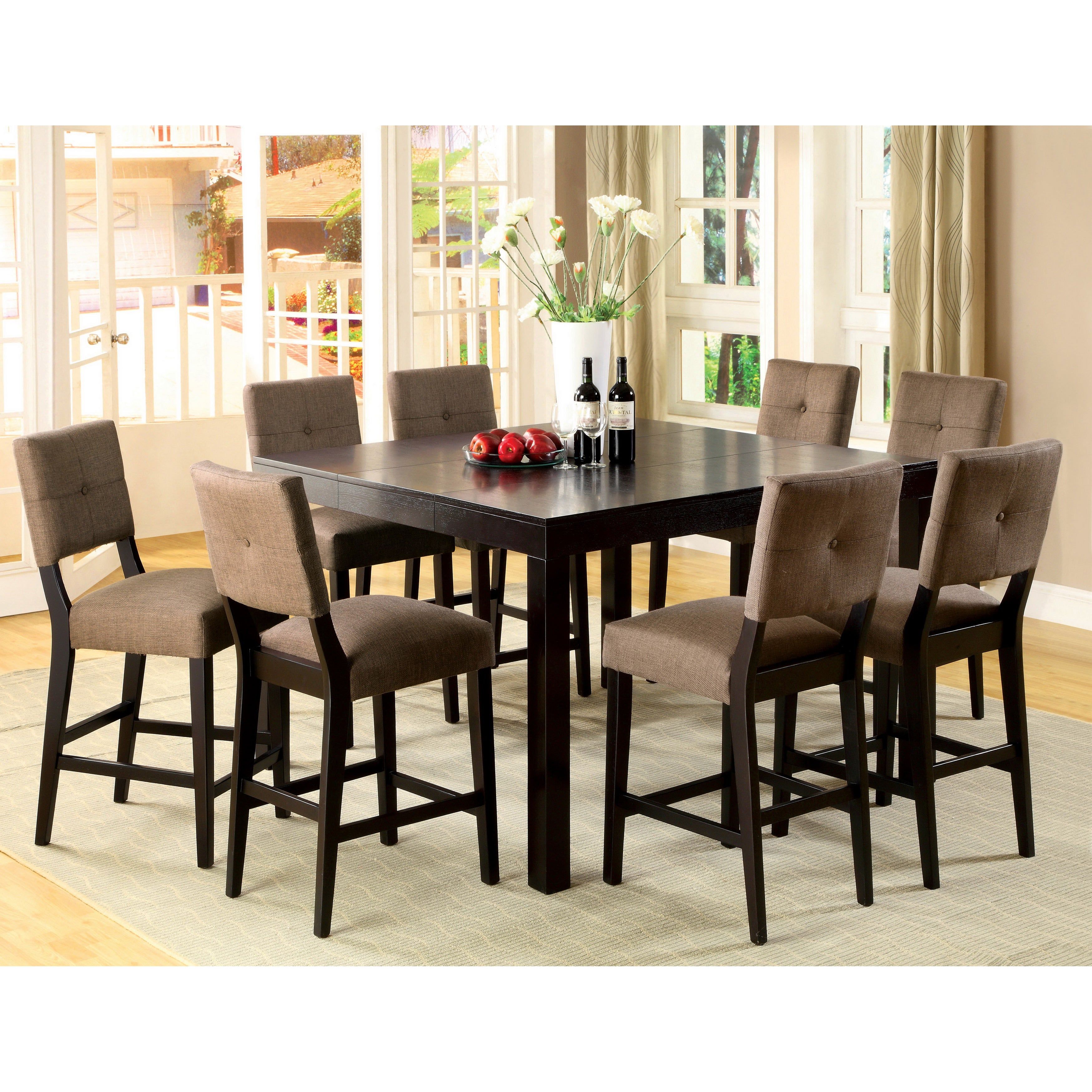 Wallflower 3 Piece Dining Sets With Regard To Best And Newest Shop Furniture Of America Catherine Espresso Counter Height Dining (View 4 of 20)