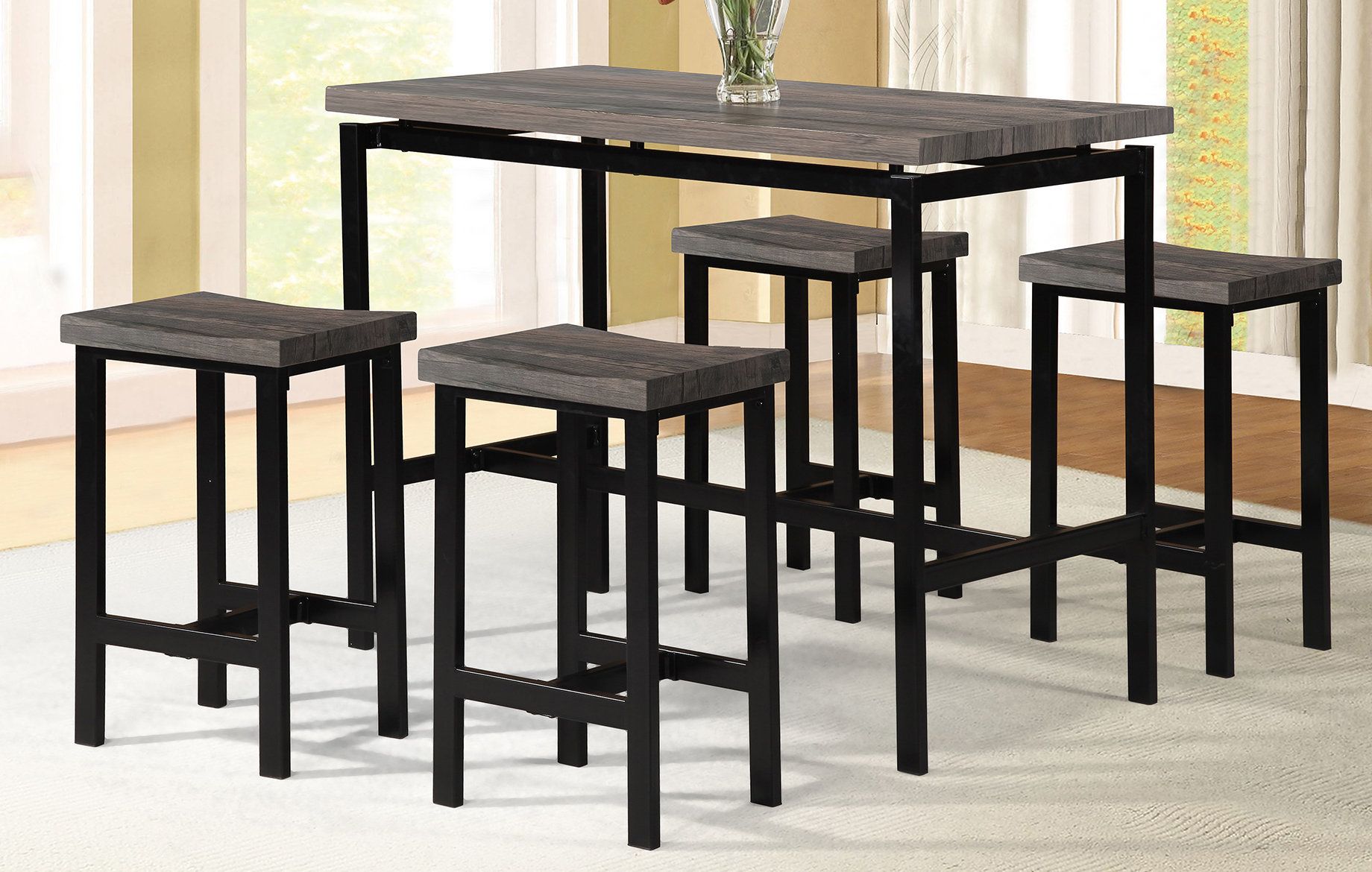 Well Known Denzel 5 Piece Counter Height Breakfast Nook Dining Sets In Wrought Studio Denzel 5 Piece Counter Height Breakfast Nook Dining (View 3 of 20)