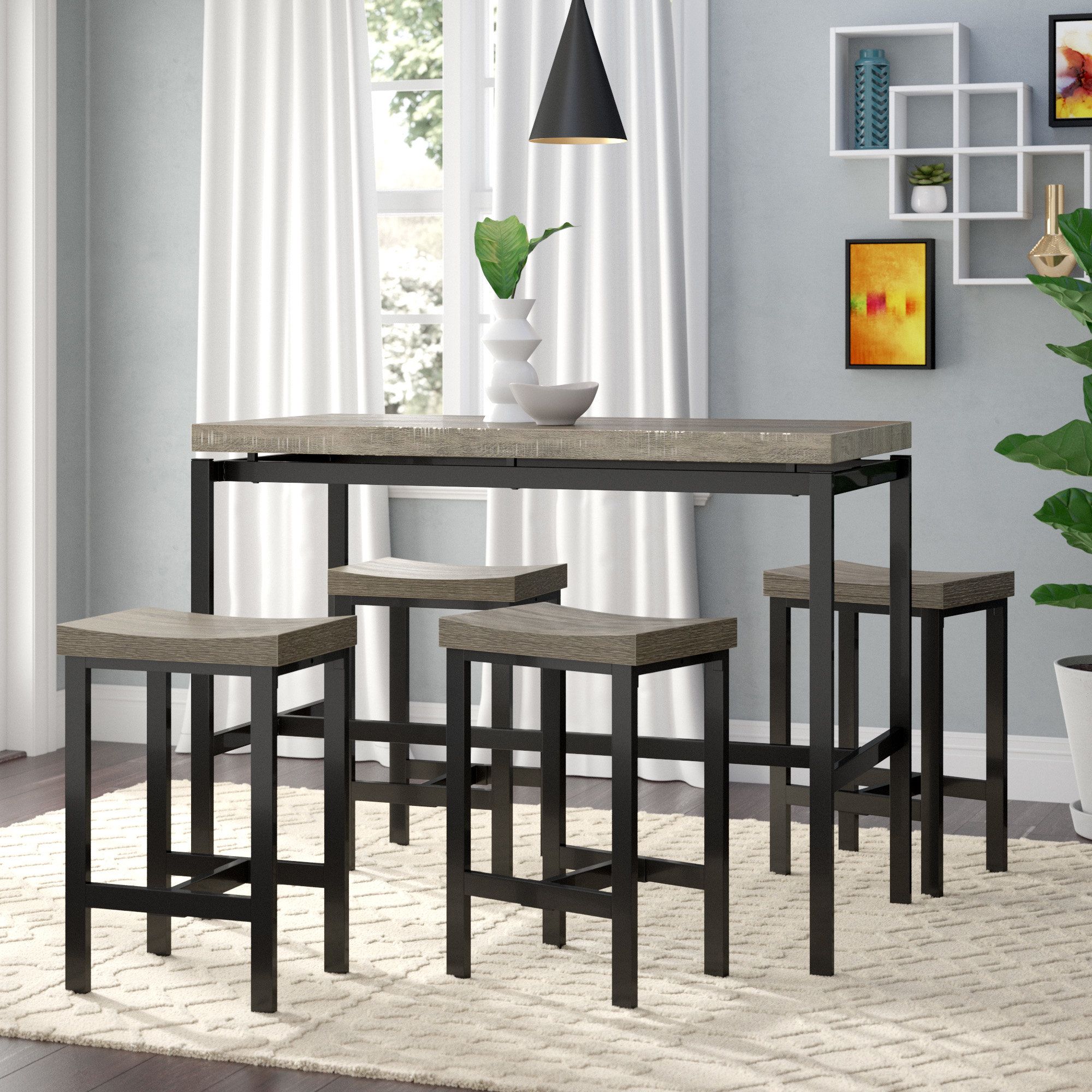Well Known Miskell 5 Piece Dining Sets Regarding Wrought Studio Beveridge 5 Piece Dining Set & Reviews (View 7 of 20)
