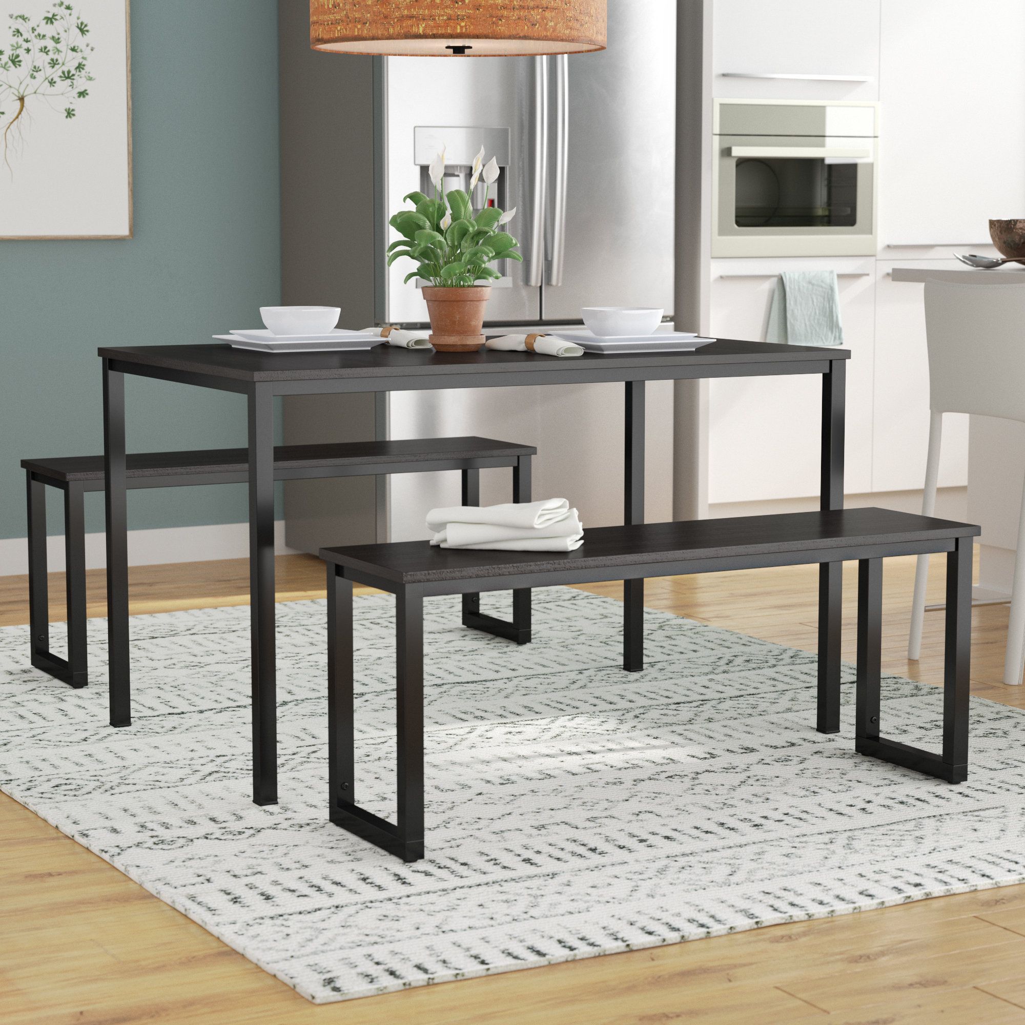 Wrought Studio Chelmsford 3 Piece Dining Set & Reviews (Photo 3 of 20)