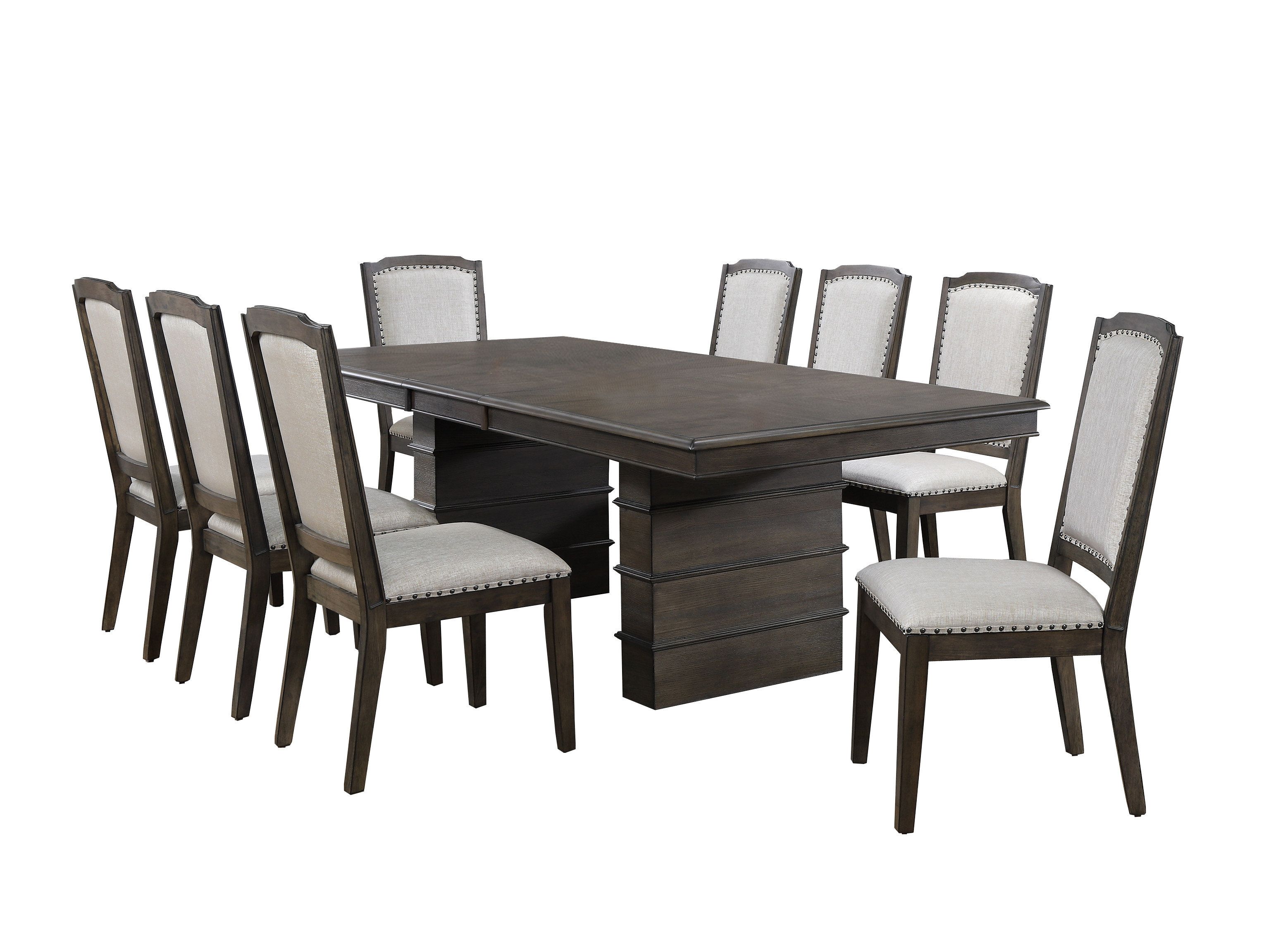 Yedinak 5 Piece Solid Wood Dining Sets In Latest Gracie Oaks Seaver 9 Piece Extendable Dining Set (View 14 of 20)