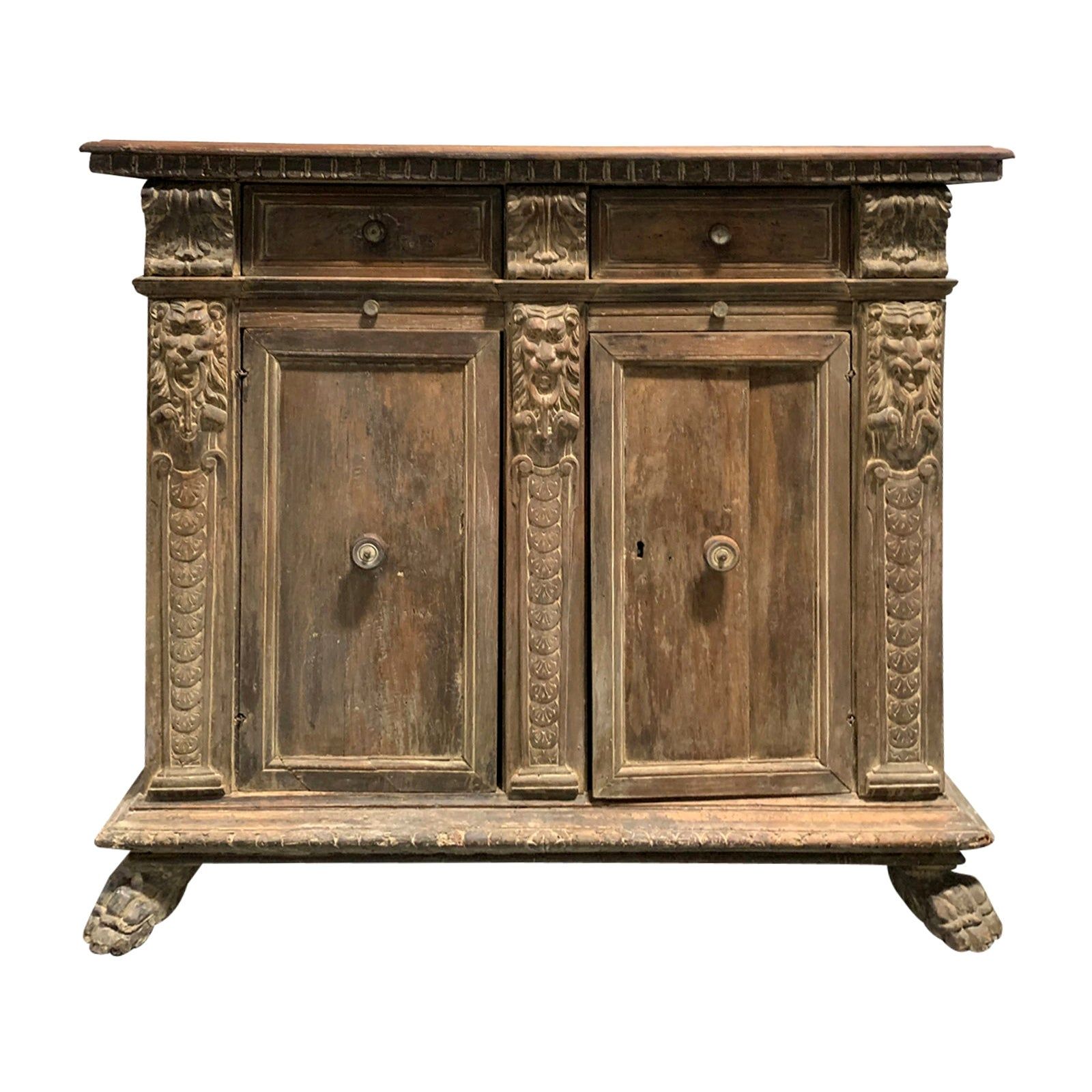 18th Century Italian Finely Carved Credenza, Two Drawers, Two Slides, Two  Doors Inside Best And Newest Stephen Credenzas (Photo 16 of 20)