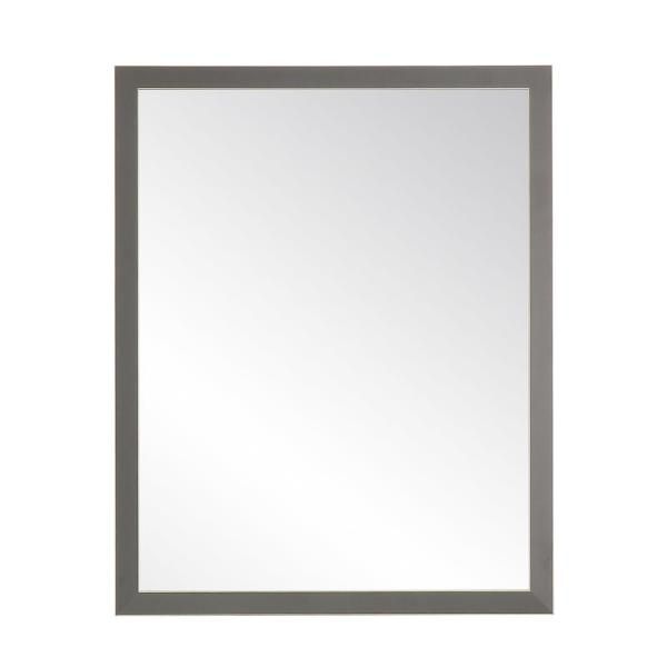 29.5 In. X 24.5 In. Modern Matte Charcoal Wall Mirror In Modern Rectangle Wall Mirrors (Photo 8 of 20)