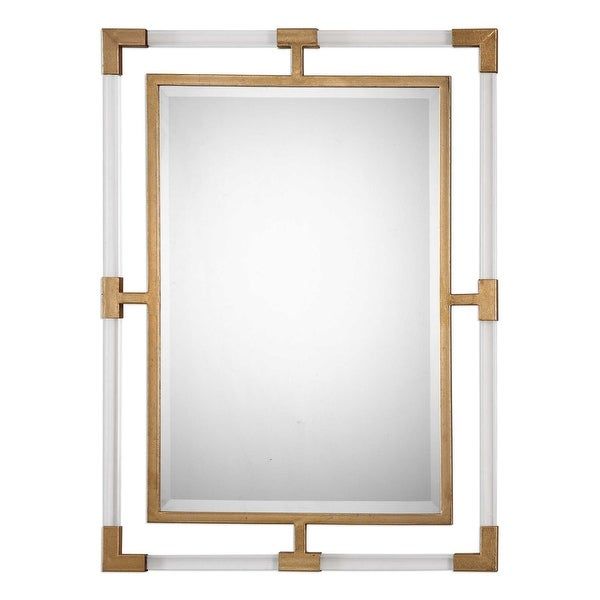 37.75” Balkan Modern Gold Rectangular Wall Mirror – N/a Inside Modern Rectangle Wall Mirrors (Photo 12 of 20)