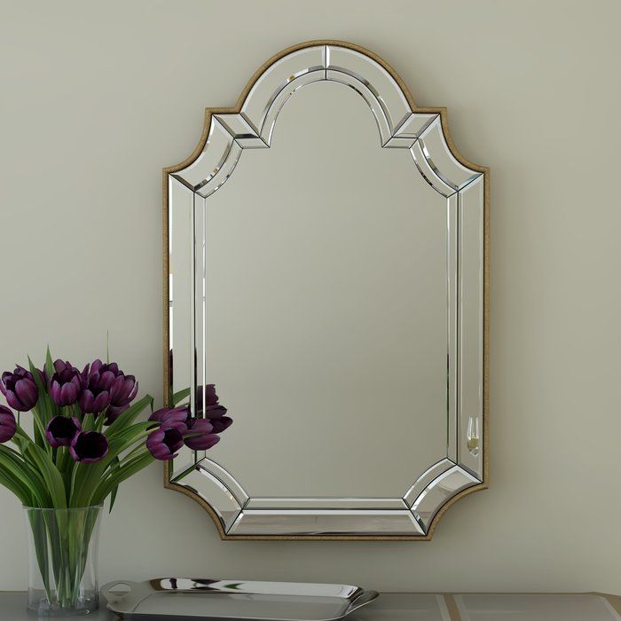 Arch/crowned Top Champagne Wall Mirror Throughout Morlan Accent Mirrors (View 15 of 20)