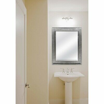 Bathroom Vanity Wall Mirror Modern Framed Silver Beveled Rectangle Mount  Plastic 769613897307 | Ebay With Rectangle Plastic Beveled Wall Mirrors (View 13 of 20)