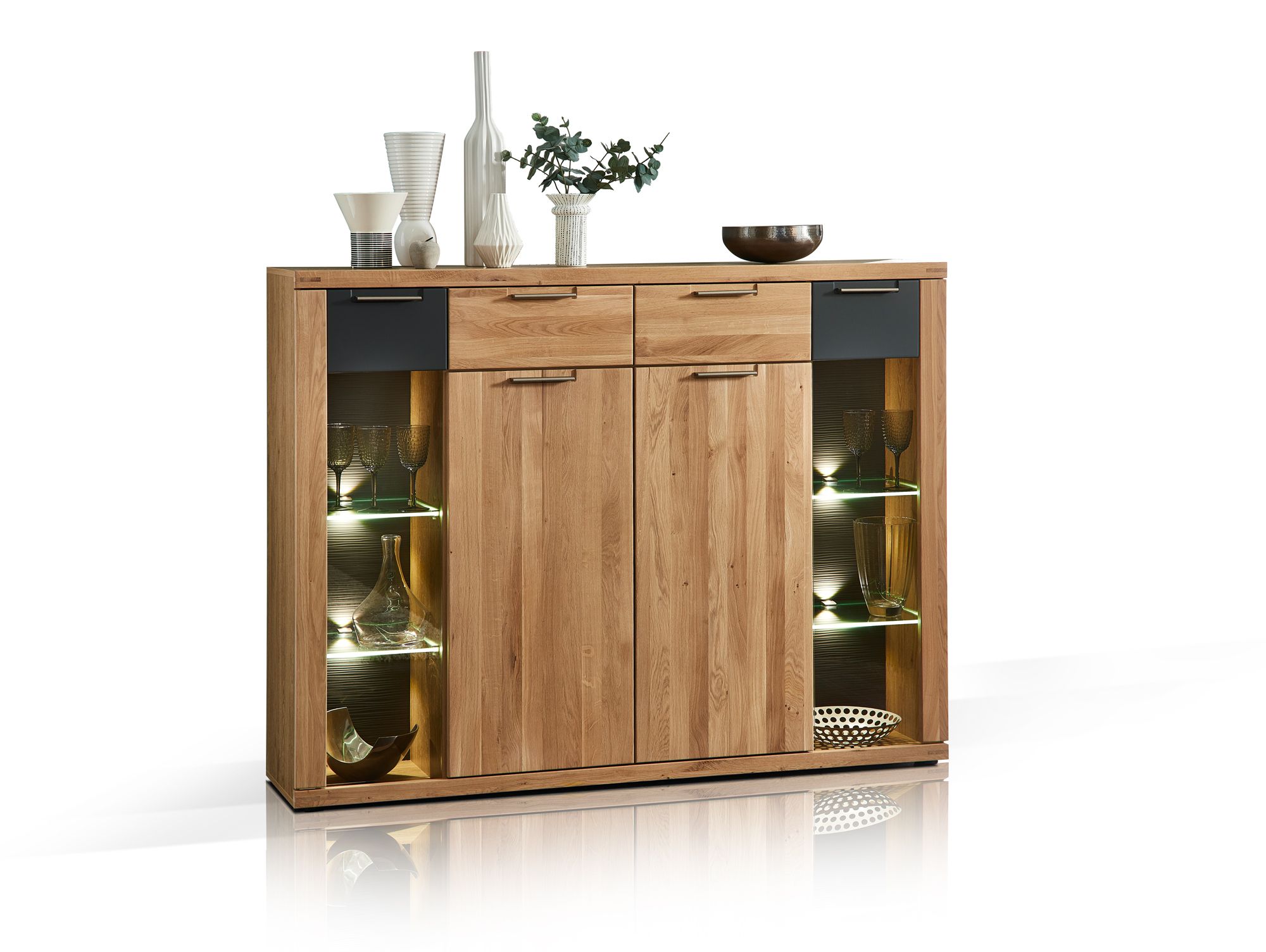 Bianca Highboard, Material Teilmassiv, Wildeiche With Most Current Tilman Sideboards (View 8 of 20)