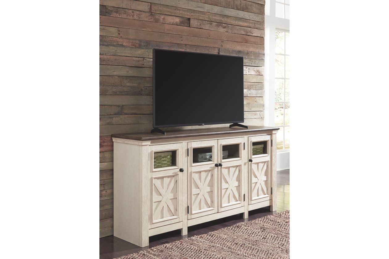 Bolanburg 74" Tv Stand | Kitchen | Large Tv Stands Within Newest Parmelee Tv Stands For Tvs Up To 65" (Photo 10 of 20)