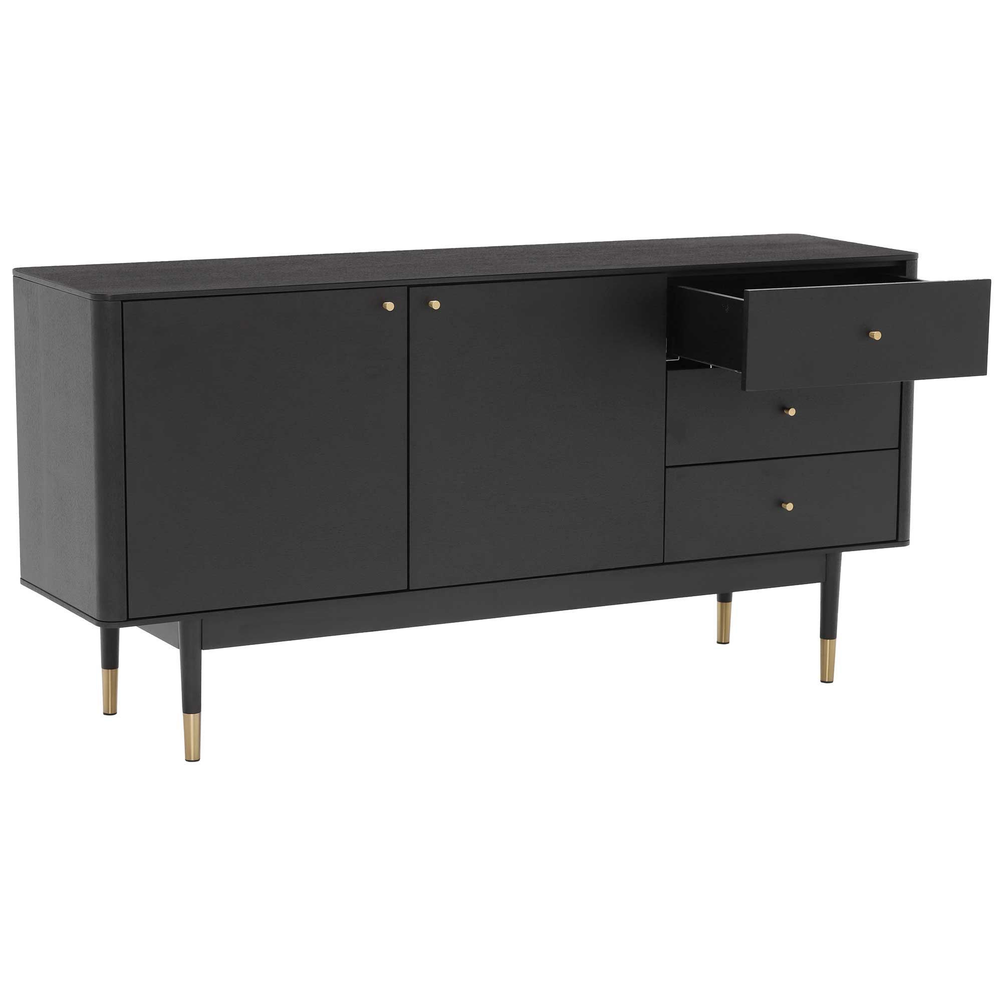 Cannelle Black Sideboard, Black Ash & Gold | – Barker With Regard To 2017 Weinberger Sideboards (Photo 16 of 20)