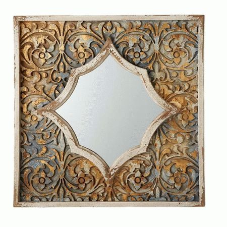 Carved Medallion Wall Mirror – Iron Accents Inside Medallion Accent Mirrors (Photo 19 of 20)