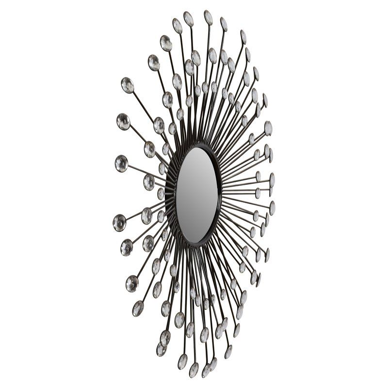 Estrela Modern Sunburst Metal Wall Mirror For Estrela Modern Sunburst Metal Wall Mirrors (View 9 of 20)