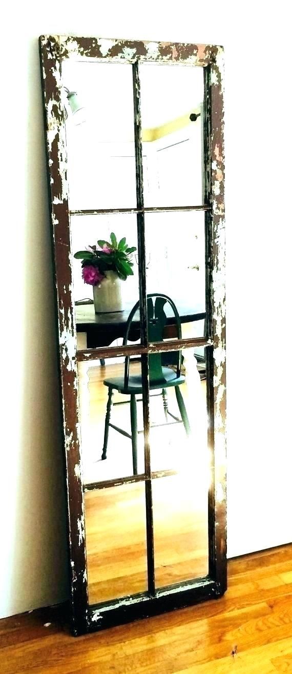 Faux Window Mirror Rustic Wood Wall With Shelf Pertaining To Faux Window Wood Wall Mirrors (Photo 16 of 20)