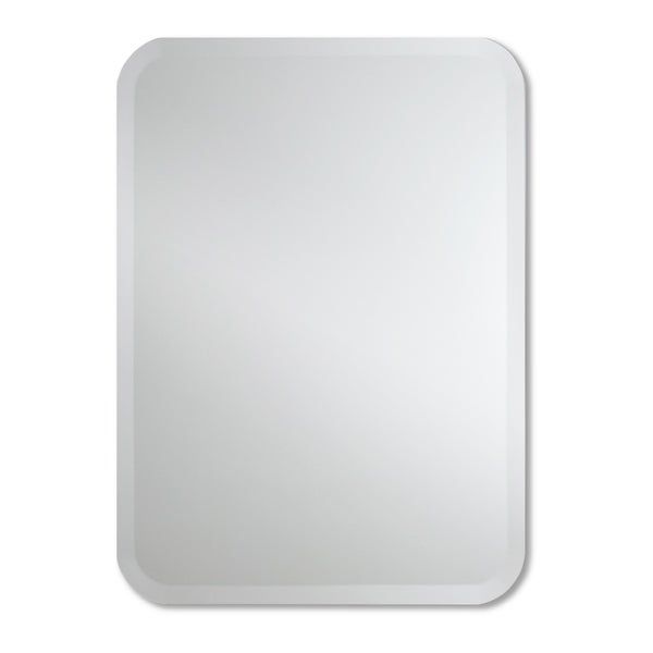 Frameless Rounded Corner Beveled Wall Mirror – Silver With Regard To Rectangle Plastic Beveled Wall Mirrors (View 11 of 20)