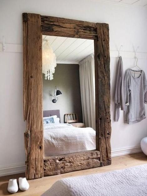 Full Length Rlaimed Wood Floor Mirror | Home Decor | Home Throughout Handcrafted Farmhouse Full Length Mirrors (View 17 of 20)