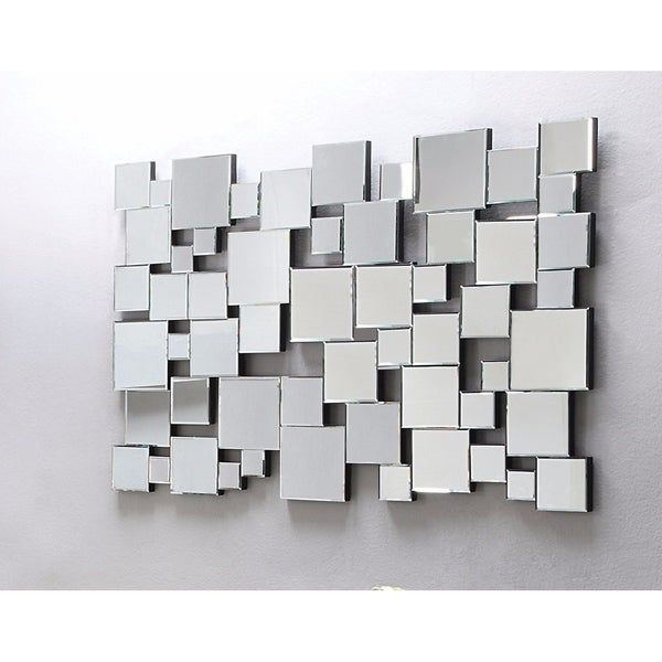 Grid Pattern Accent Mirror, Silver Intended For Rectangle Accent Mirrors (Photo 11 of 20)
