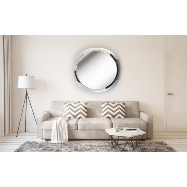 Kenroy Home Maiar Round Steel Vanity Wall Mirror 60234 – The For Swagger Accent Wall Mirrors (View 14 of 20)
