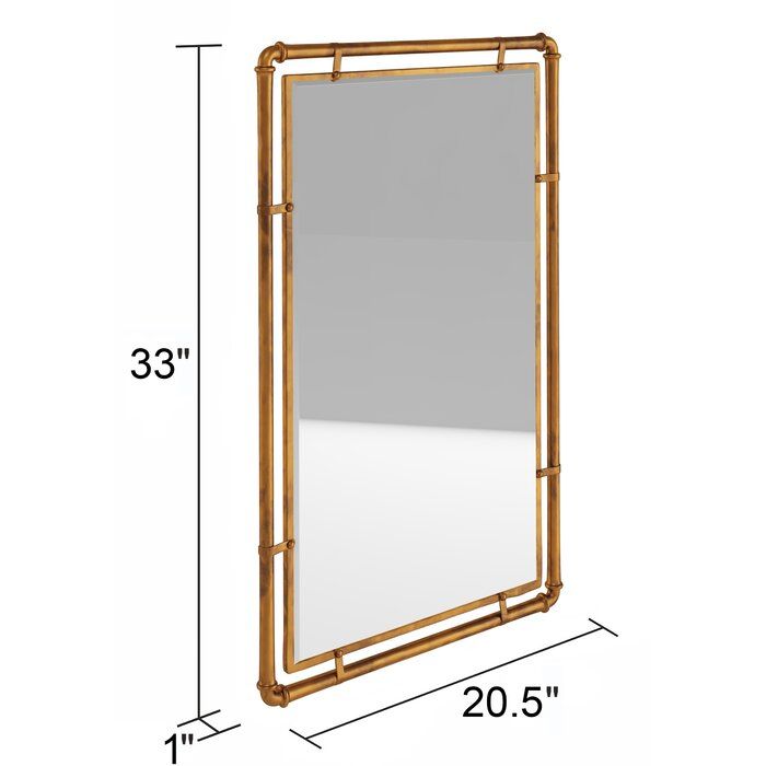 Koeller Metal Industrial Distressed Accent Mirror For Koeller Industrial Metal Wall Mirrors (View 9 of 20)