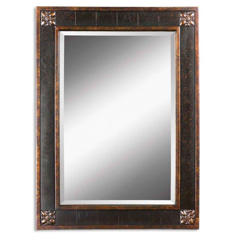 Kristy Rectangular Beveled Vanity Mirror In Distressed With Regard To Kristy Rectangular Beveled Vanity Mirrors In Distressed (View 2 of 20)