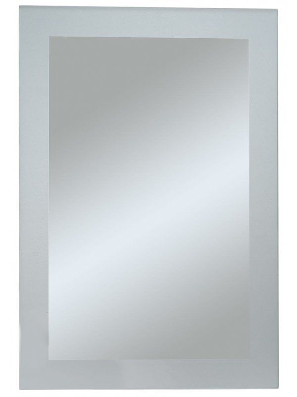 Ludlow Frosted Border Rectangle Wall Mirror Within Kentwood Round Wall Mirrors (Photo 20 of 20)