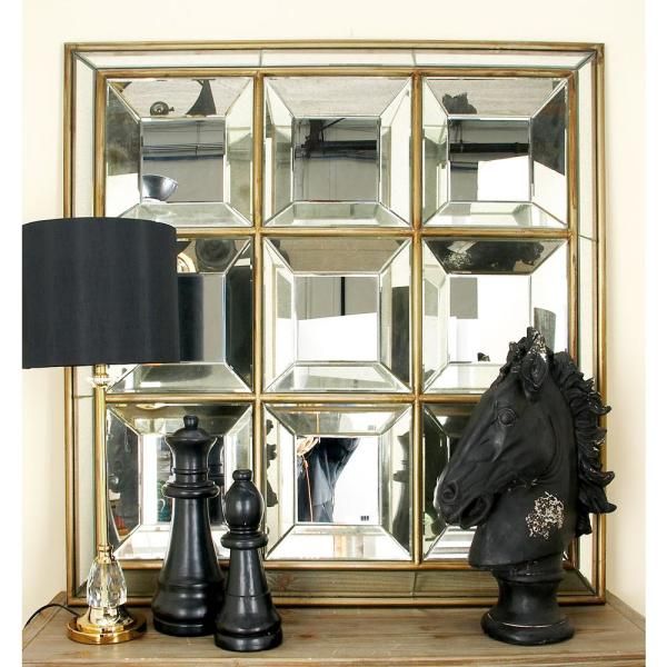 New Traditional Square Geometric Decorative Wall Mirror For Traditional Square Glass Wall Mirrors (View 10 of 20)