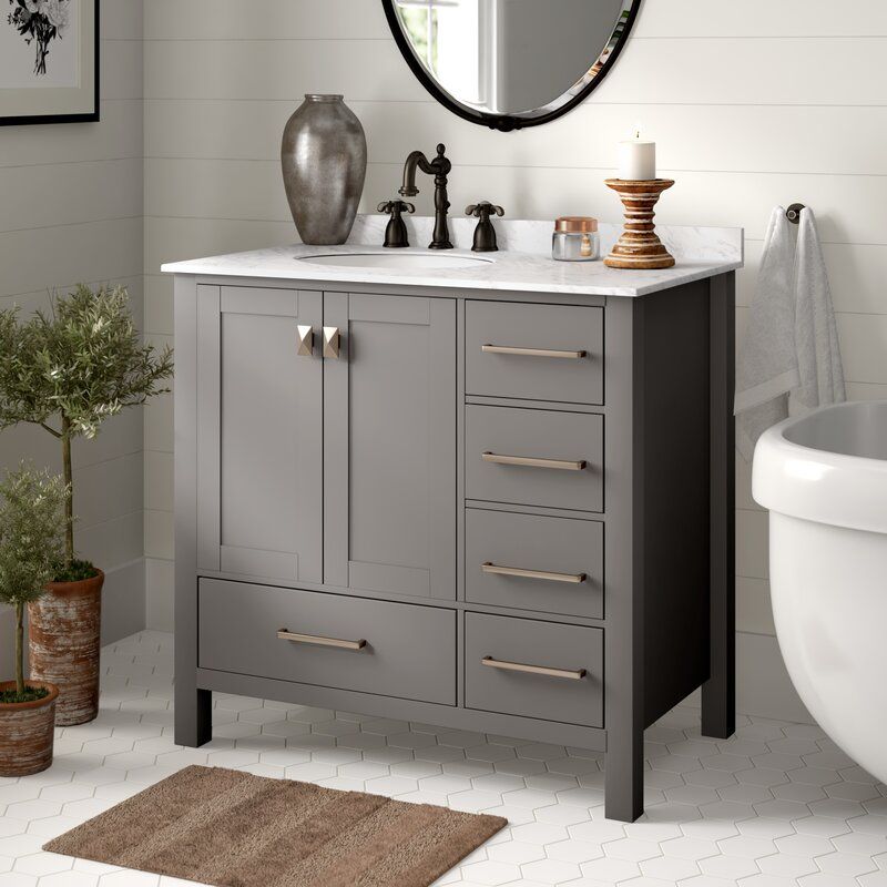 Newtown 36" Single Bathroom Vanity Set Pertaining To Newtown Accent Mirrors (View 19 of 20)