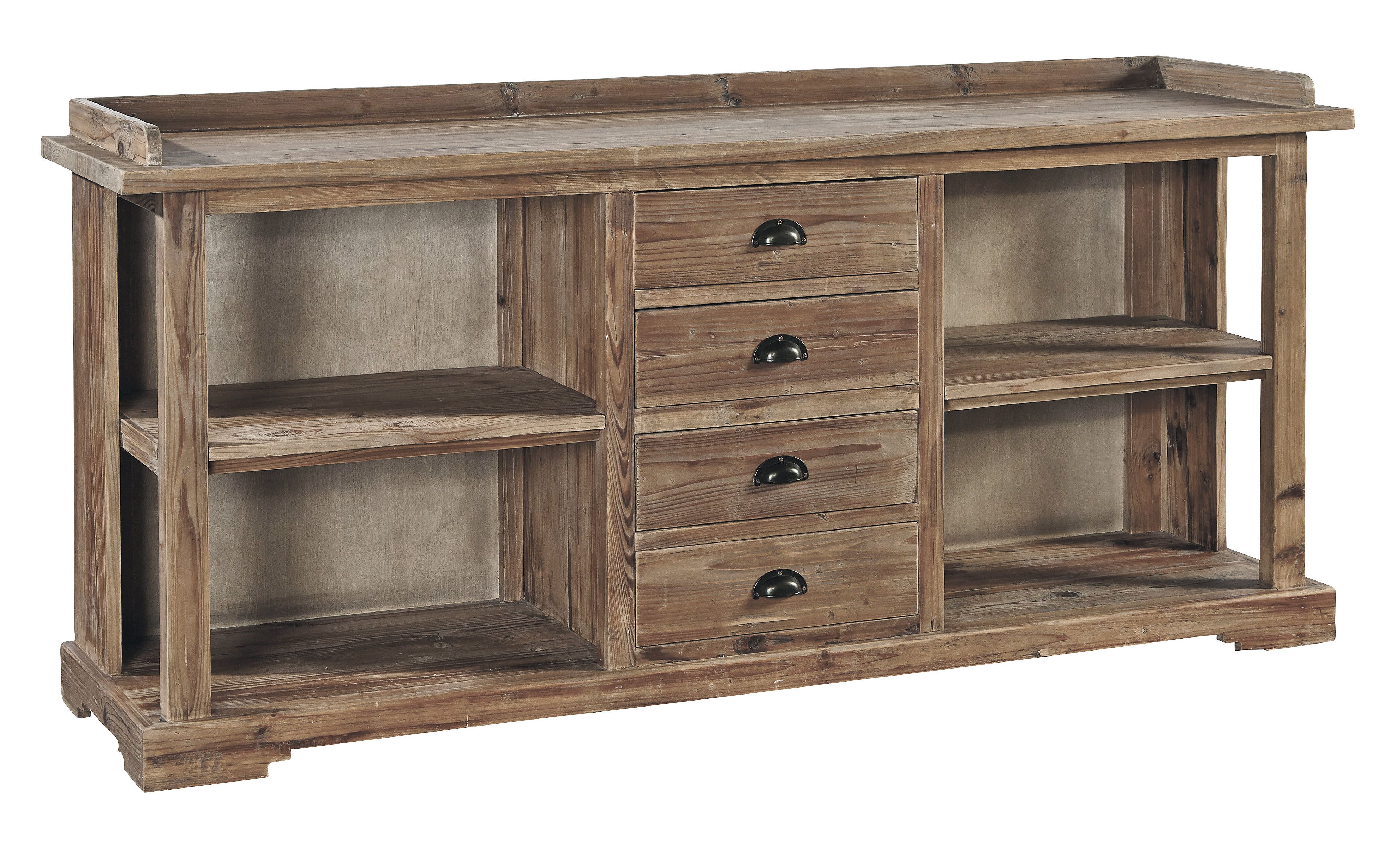 Old Fir Buffet Table Throughout Best And Newest Haroun Mocha Sideboards (View 20 of 20)
