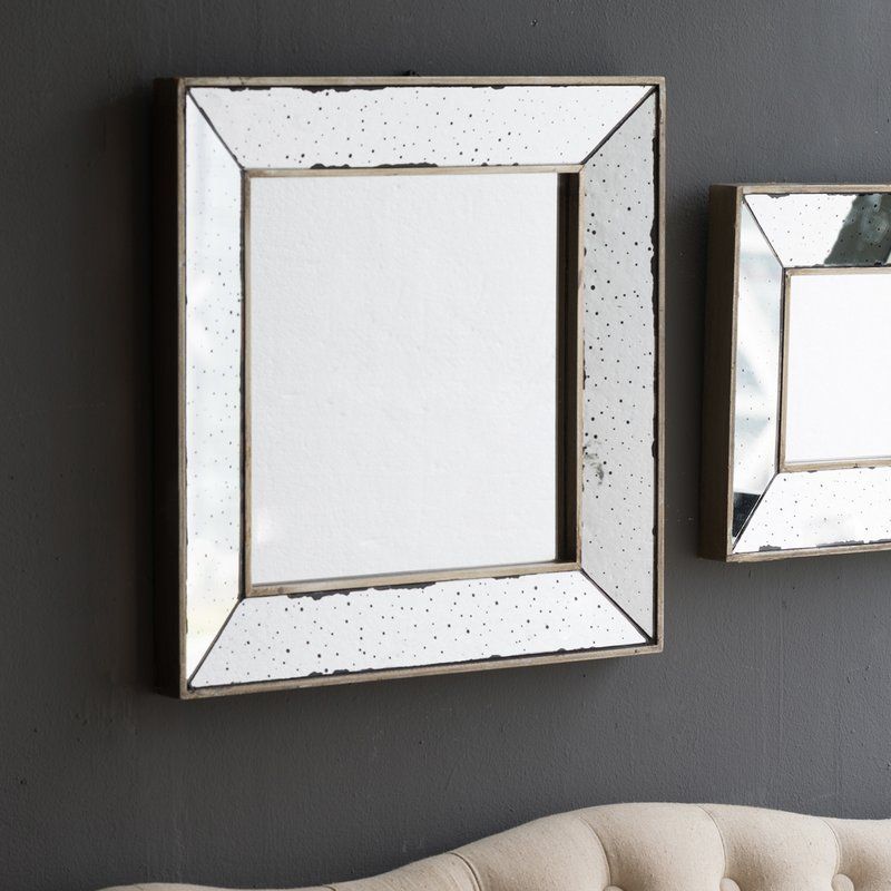 Ophelia & Co. 2 Piece Priscilla Square Traditional Beveled For 2 Piece Priscilla Square Traditional Beveled Distressed Accent Mirror Sets (Photo 14 of 20)