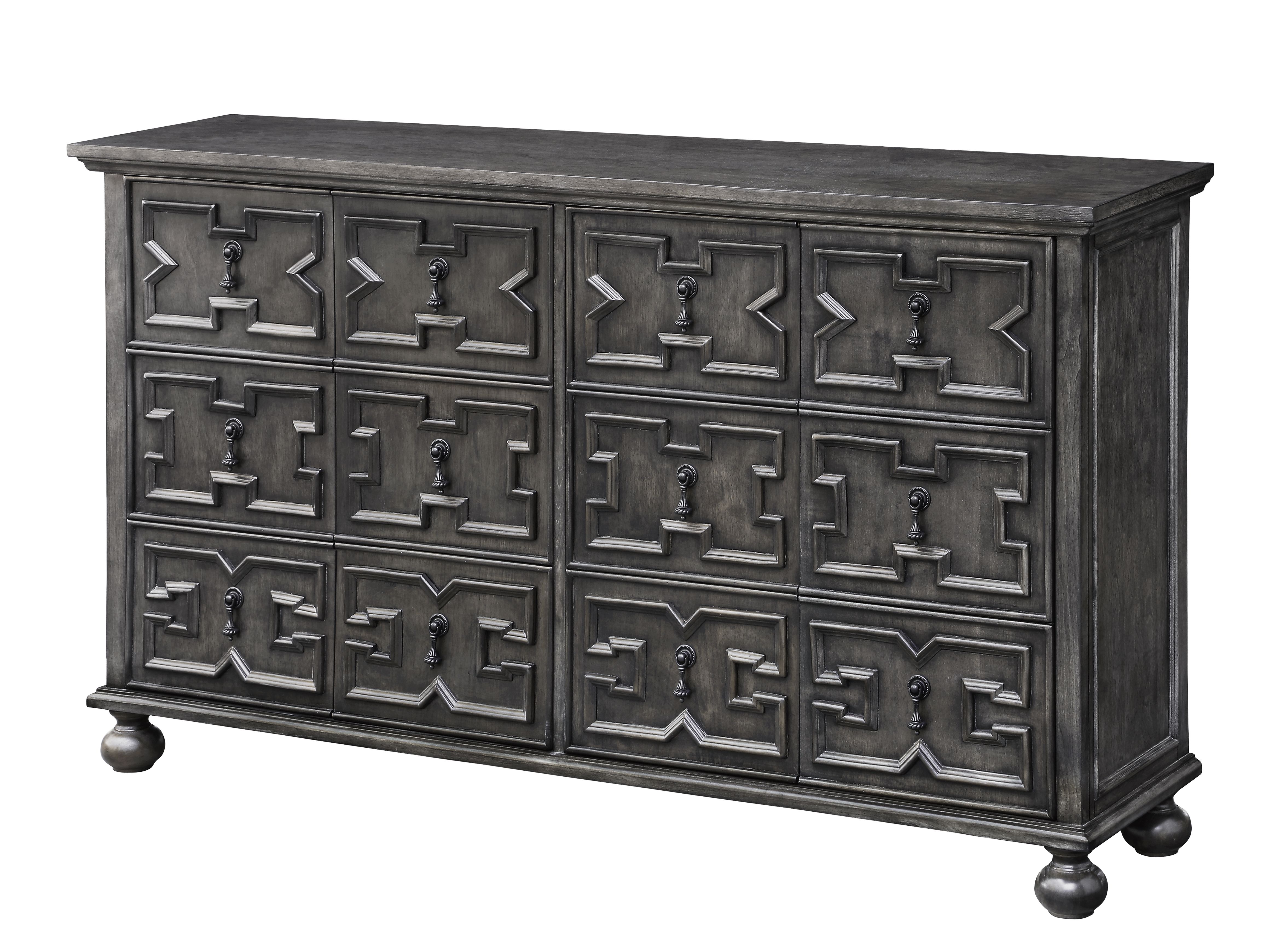 Rutledge Antique Grey 4 Door Pattern Front Sideboard Within Most Recently Released Rutledge Sideboards (View 3 of 20)