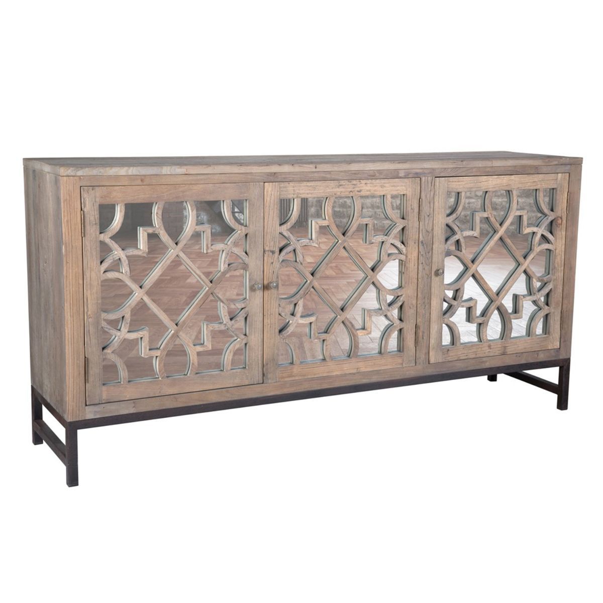 Sanford 3 Door Sideboard | Entry Foyer | Mirror Buffet For Latest Haroun Mocha Sideboards (View 12 of 20)