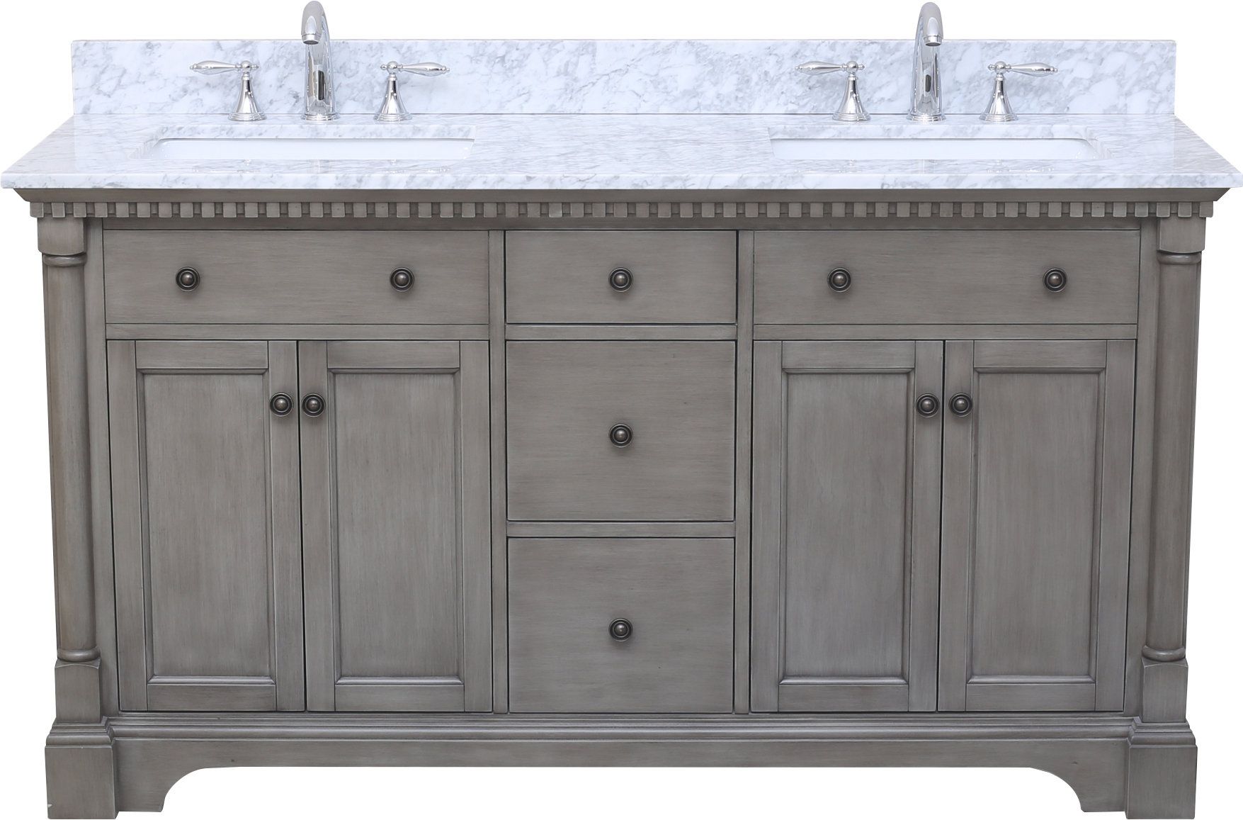Seadrift 61" Double Bathroom Vanity Set In Most Current Arminta Wood Sideboards (Photo 6 of 20)