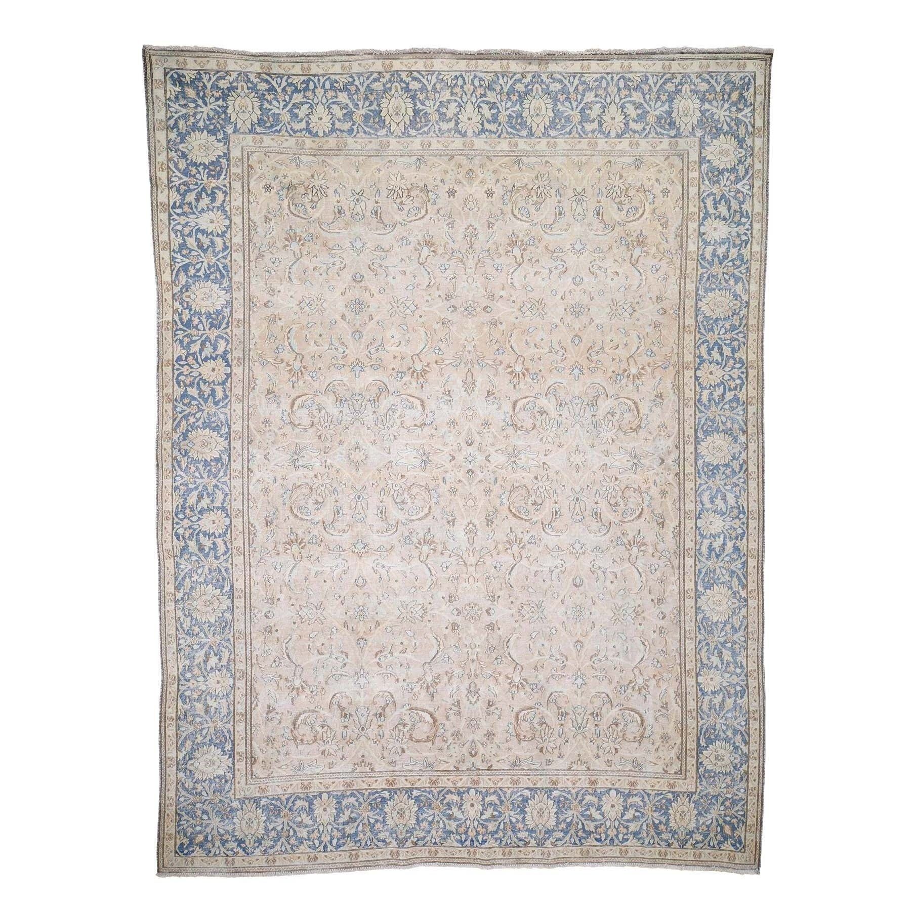Shahbanu Rugs White Wash Kerman All Over Design Pure Wool Hand Knotted  Oriental Rug (8'0" X 10'10") – 8'0" X 10'10" Pertaining To Most Recent Arminta Wood Sideboards (View 18 of 20)